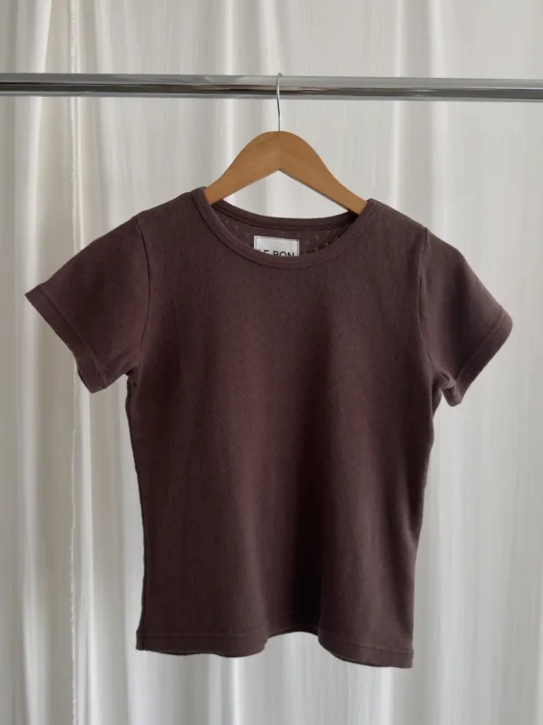 Pointelle Babe Tee | Chocolate sold by CoutuKitsch