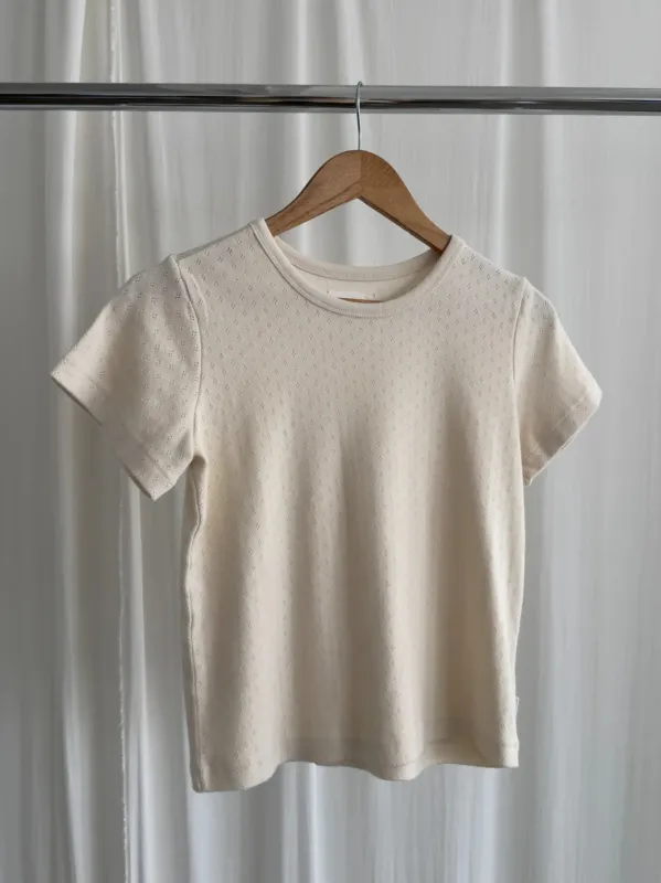 Pointelle Babe Tee | Naturel sold by CoutuKitsch