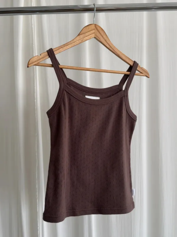 Pointelle Eve Cami | Chocolate sold by CoutuKitsch