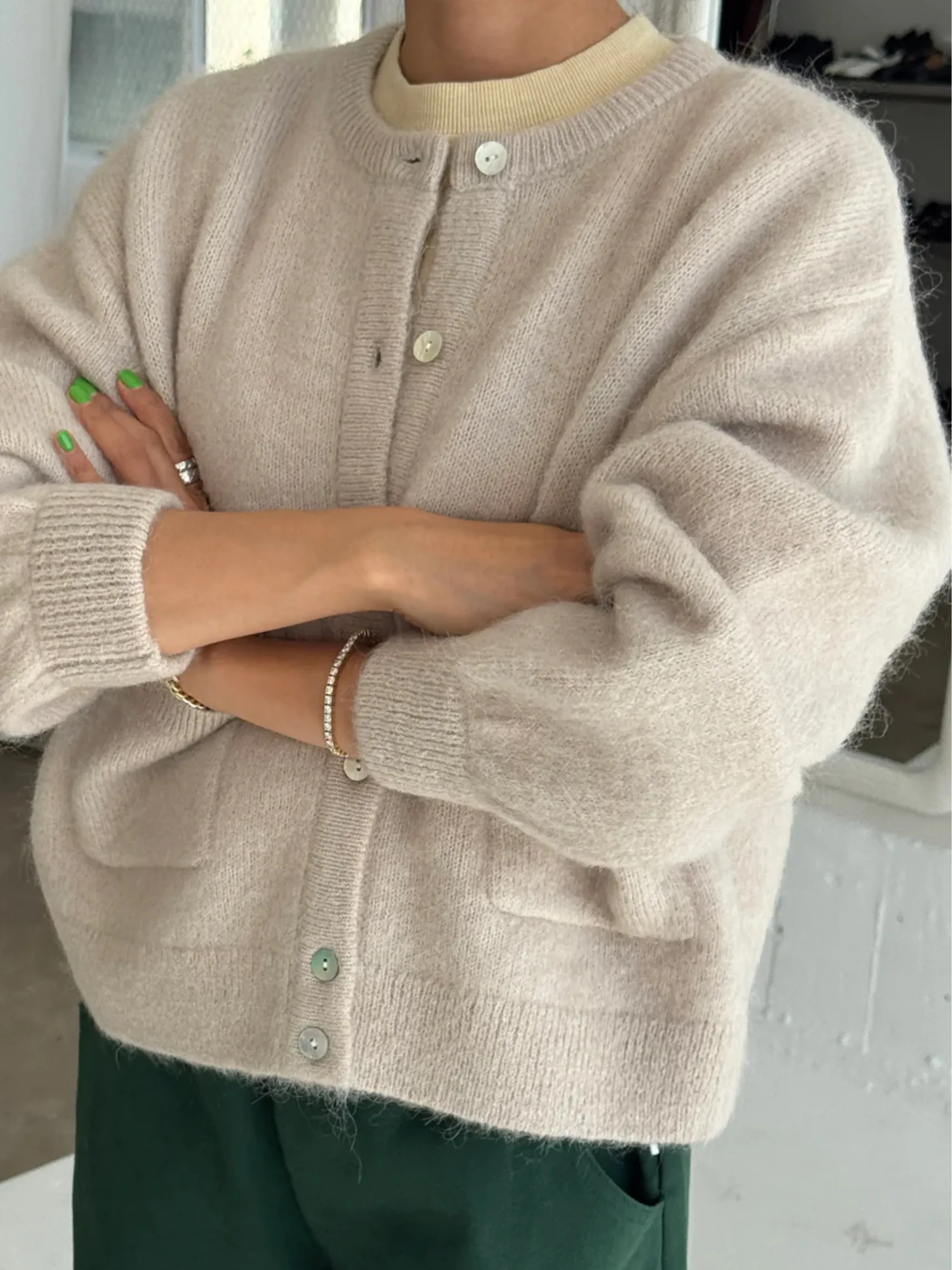 Amélie Alpaca Cardigan | Smoke sold by CoutuKitsch product image thumbnail 2