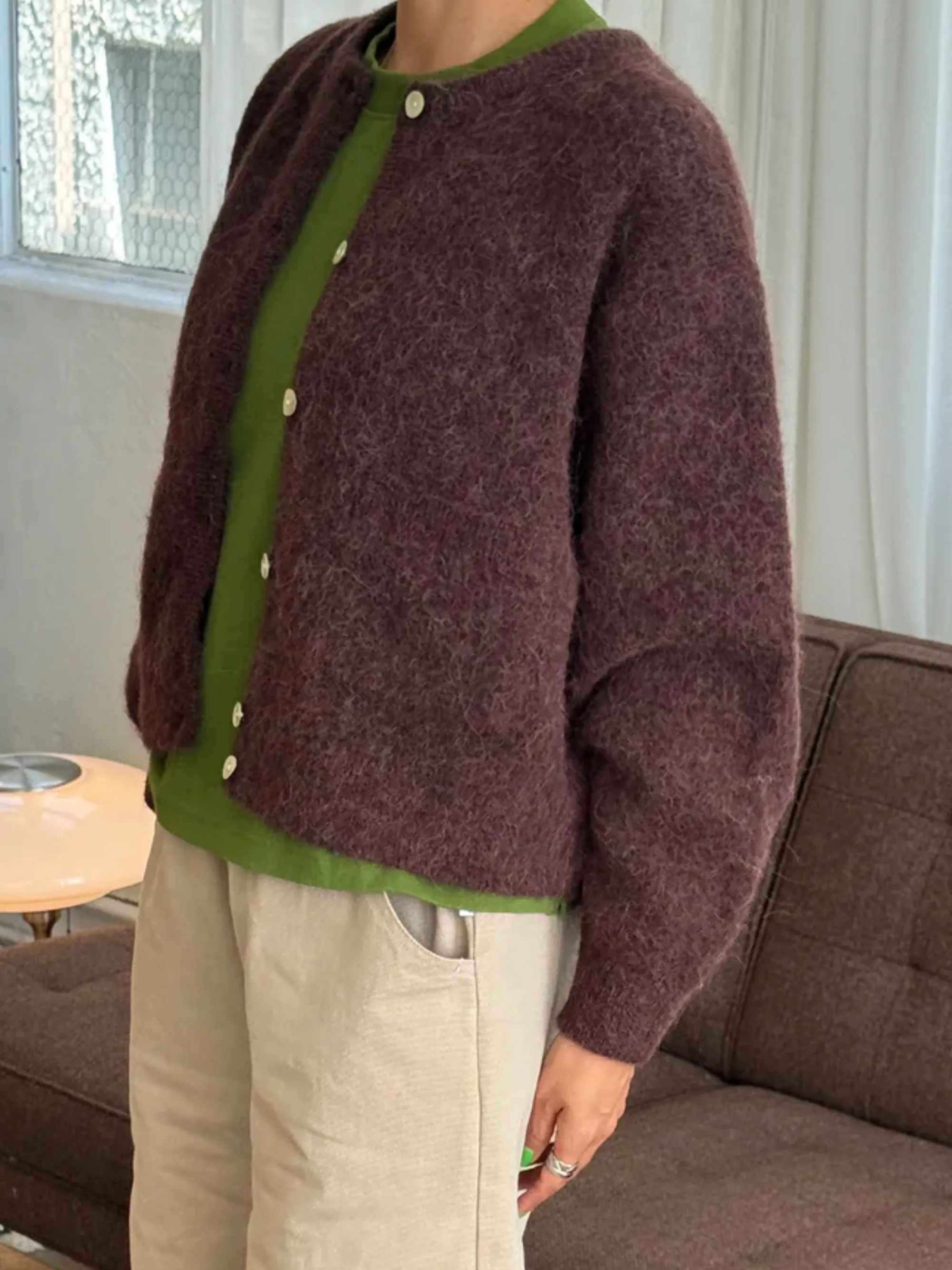 Amélie Alpaca Cardigan | Chocolate sold by CoutuKitsch product image thumbnail 4