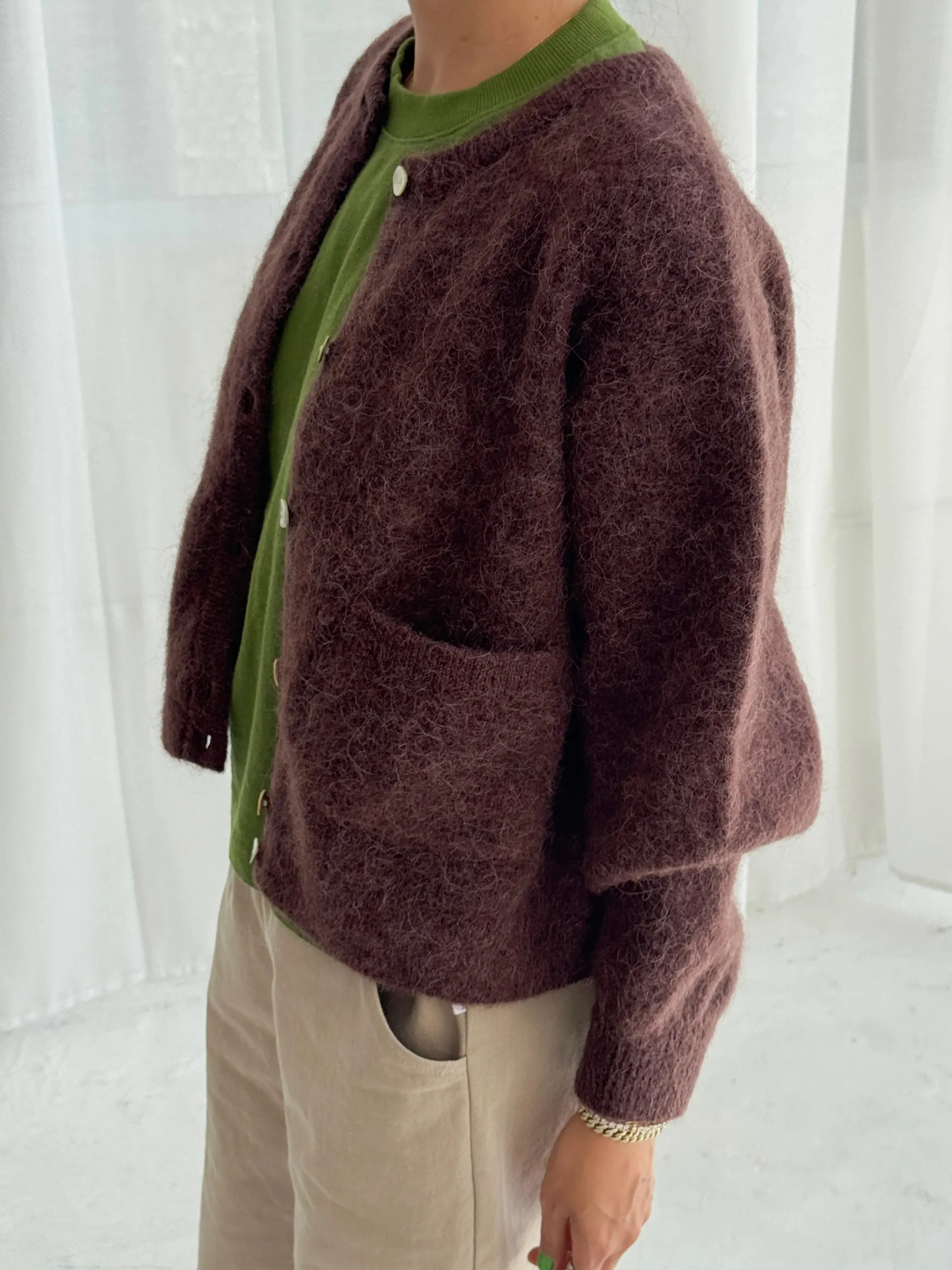 Amélie Alpaca Cardigan | Chocolate sold by CoutuKitsch product image thumbnail 2