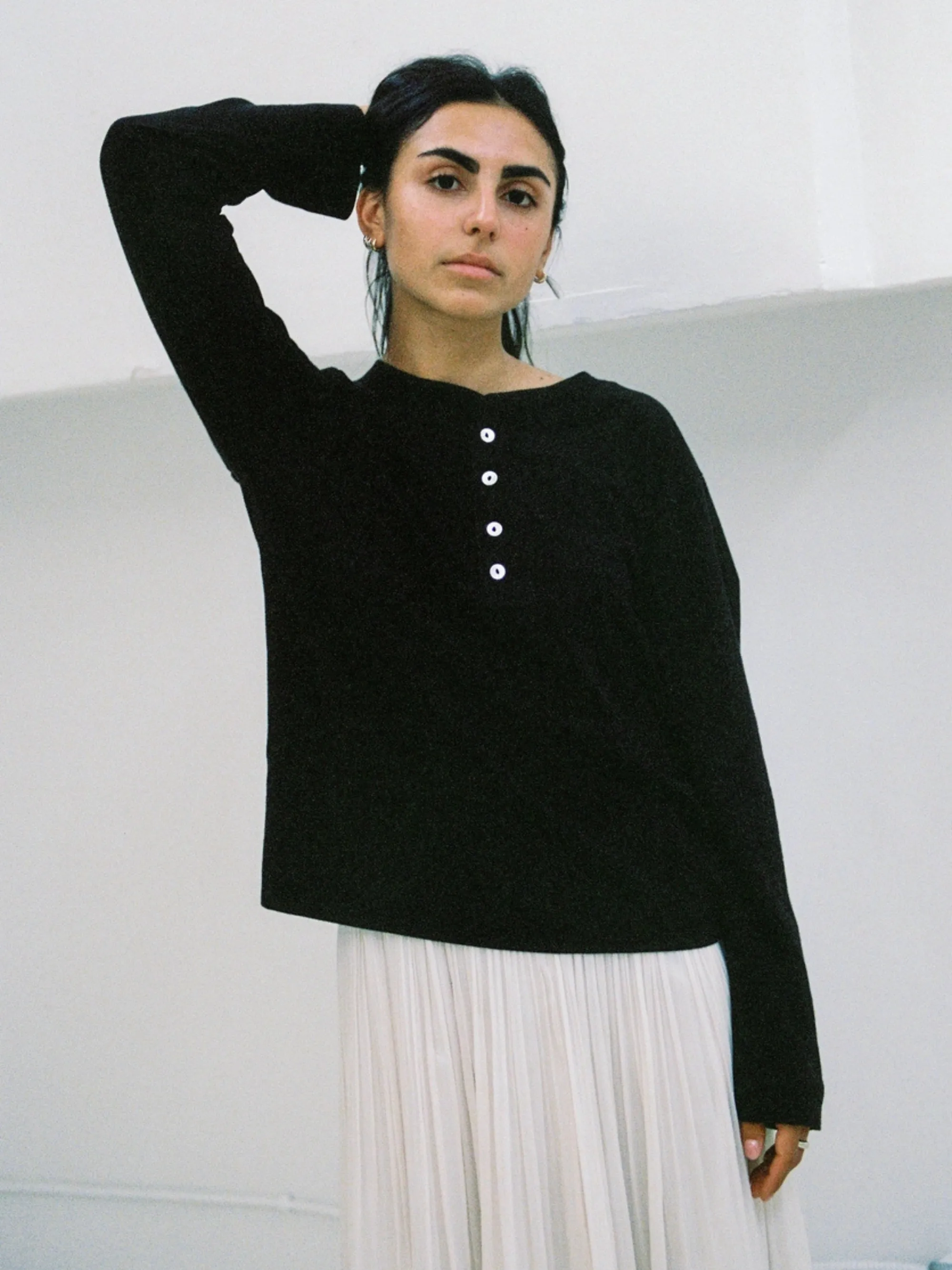 Hemp Bay Henley Top | Black sold by CoutuKitsch product image thumbnail 4