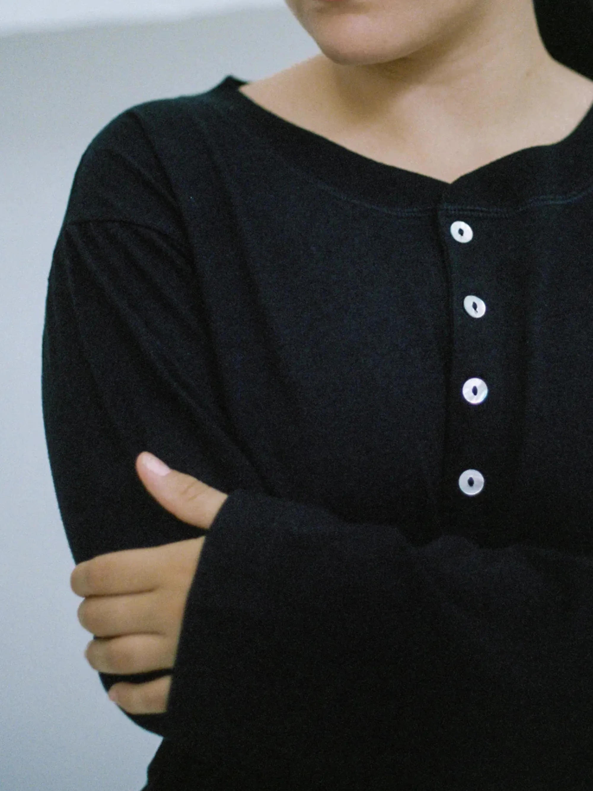 Hemp Bay Henley Top | Black sold by CoutuKitsch product image thumbnail 2