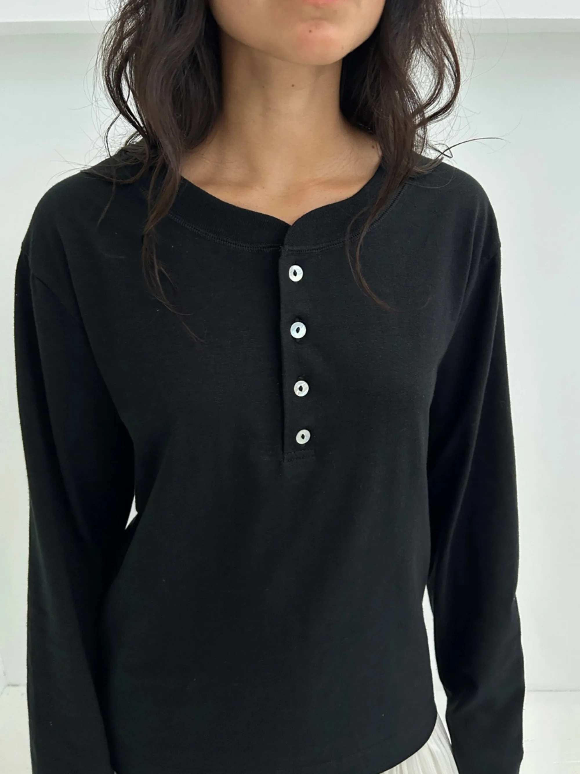 Hemp Bay Henley Top | Black sold by CoutuKitsch product image thumbnail 5