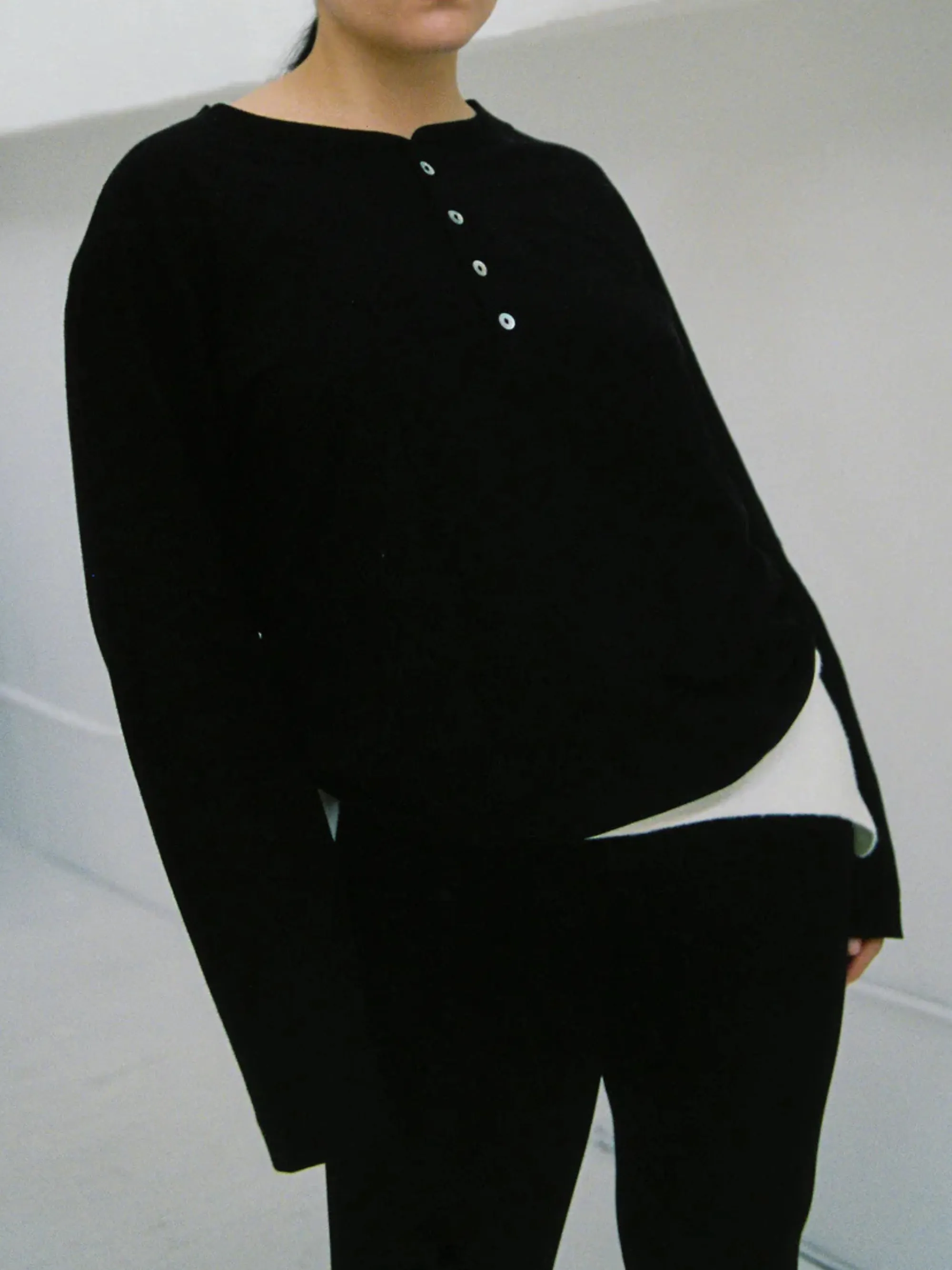Hemp Bay Henley Top | Black sold by CoutuKitsch