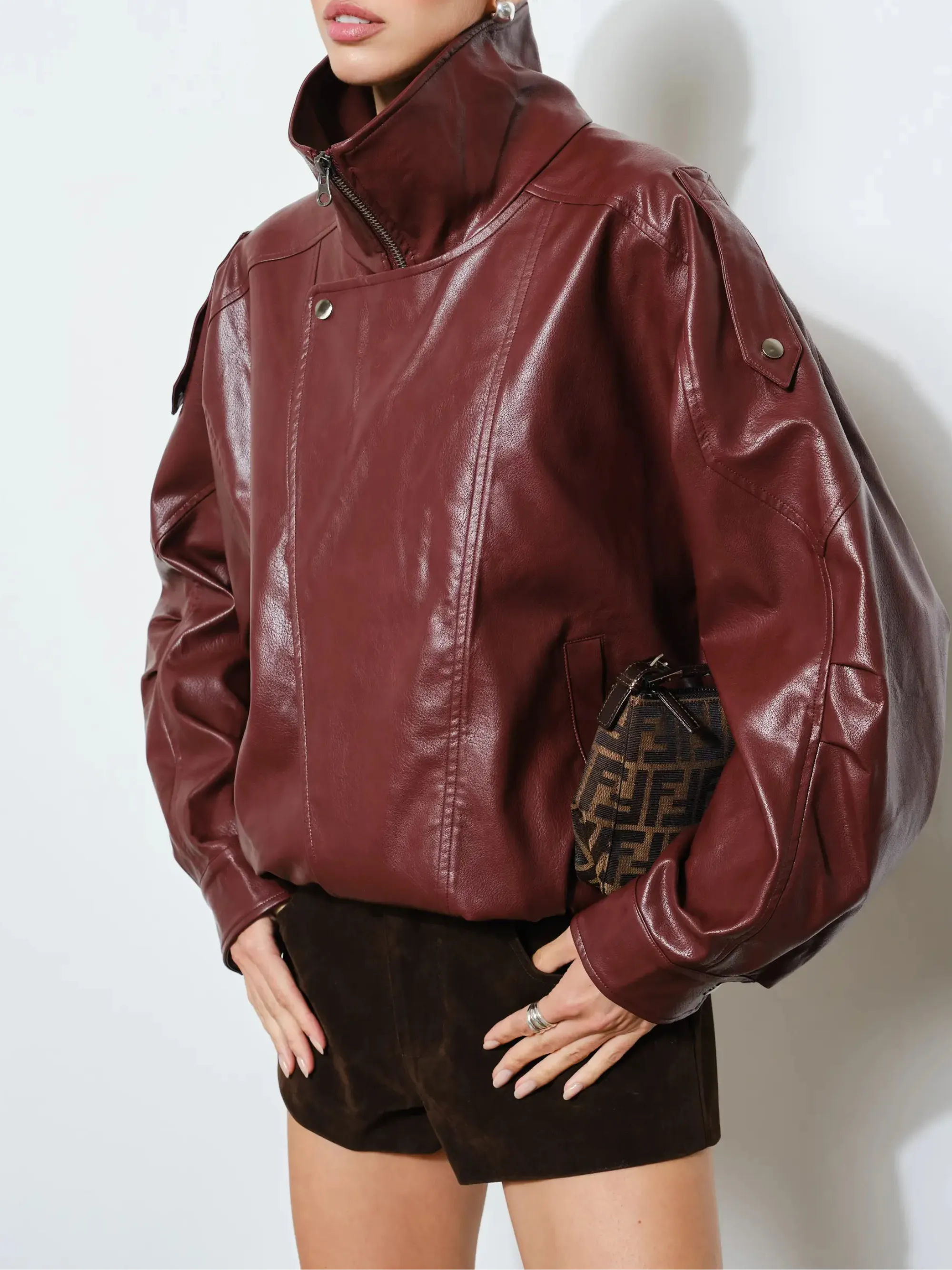Perry Faux Leather Bomber sold by CoutuKitsch