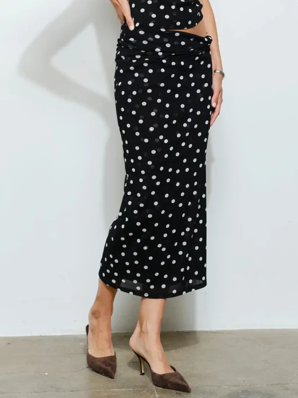 Kiana Asymmetrical Maxi Skirt | Polka Dot sold by CoutuKitsch