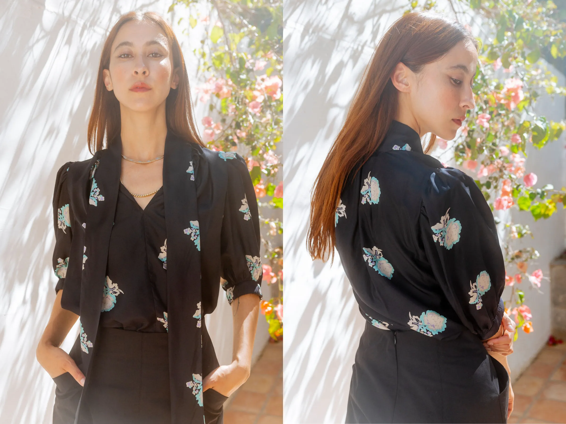 Anjelica Tie Blouse sold by Horses Atelier