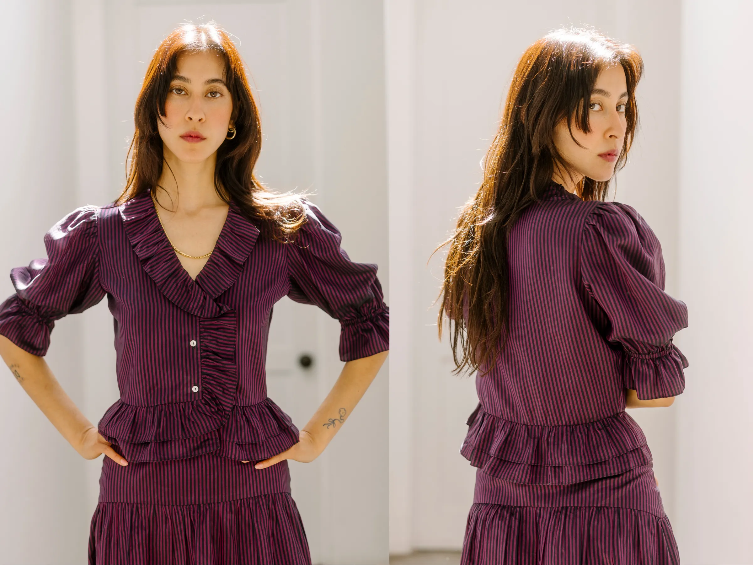 Lucia Ruffle Blouse sold by Horses Atelier