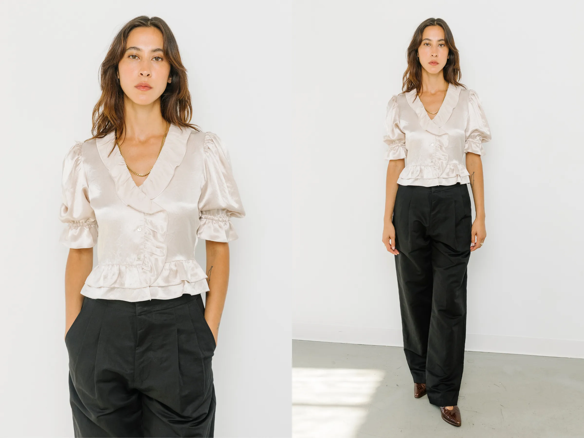 Lucia Ruffle Blouse sold by Horses Atelier