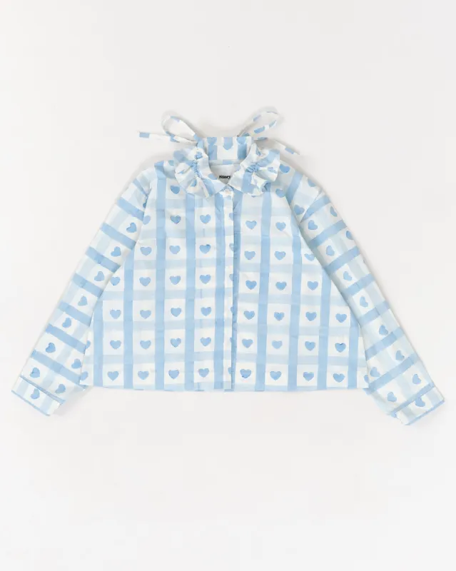 Ella Blouse - Blue Heart sold by Story Mfg.