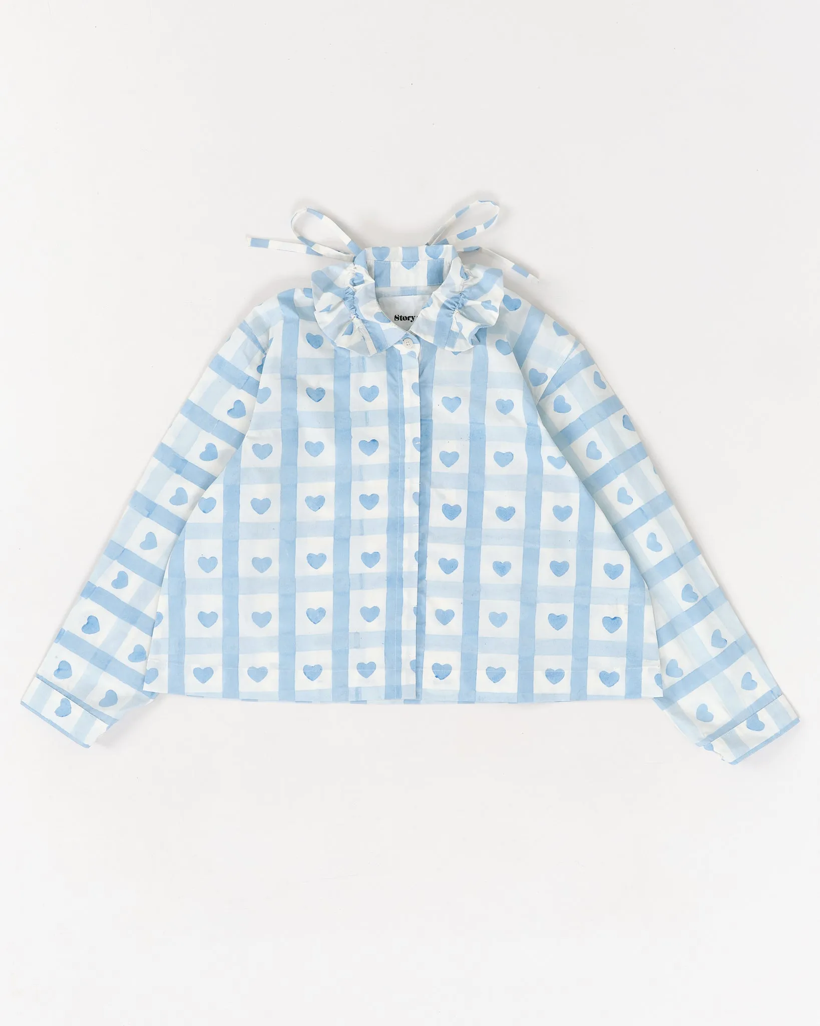 Ella Blouse - Blue Heart sold by Story Mfg.