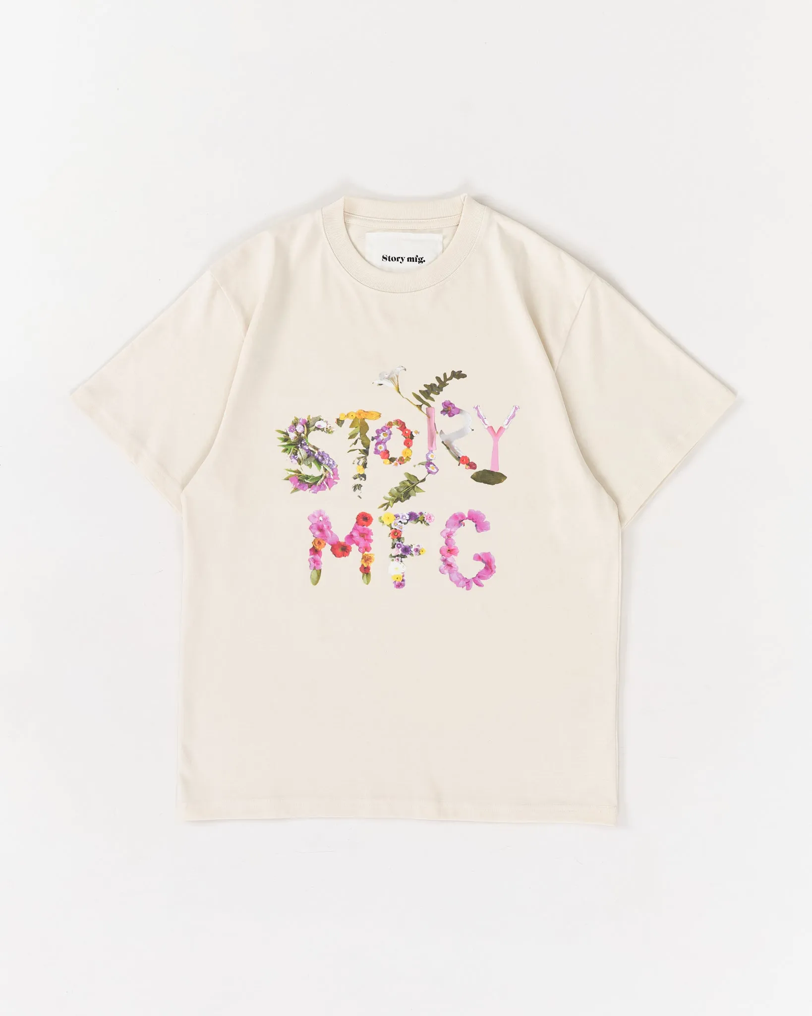 Grateful Tee SS - Ecru Flora sold by Story Mfg.