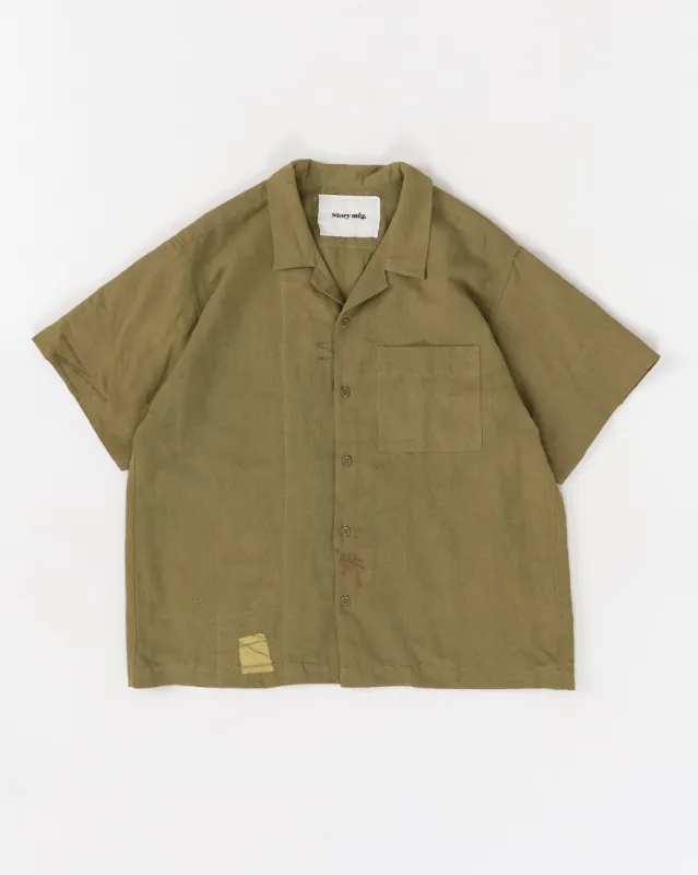 Greetings Shirt SS - Olive Zigzag sold by Story Mfg.
