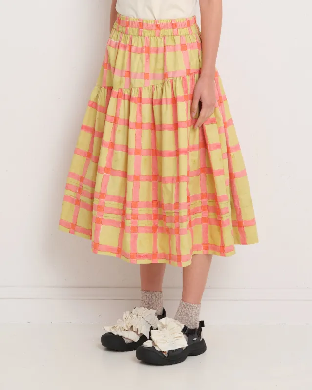 Juniper Skirt - Lime Gingham sold by Story Mfg.