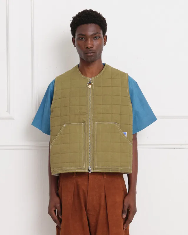 Saturn Vest - Olive Wonky-Wear made by Story Mfg.