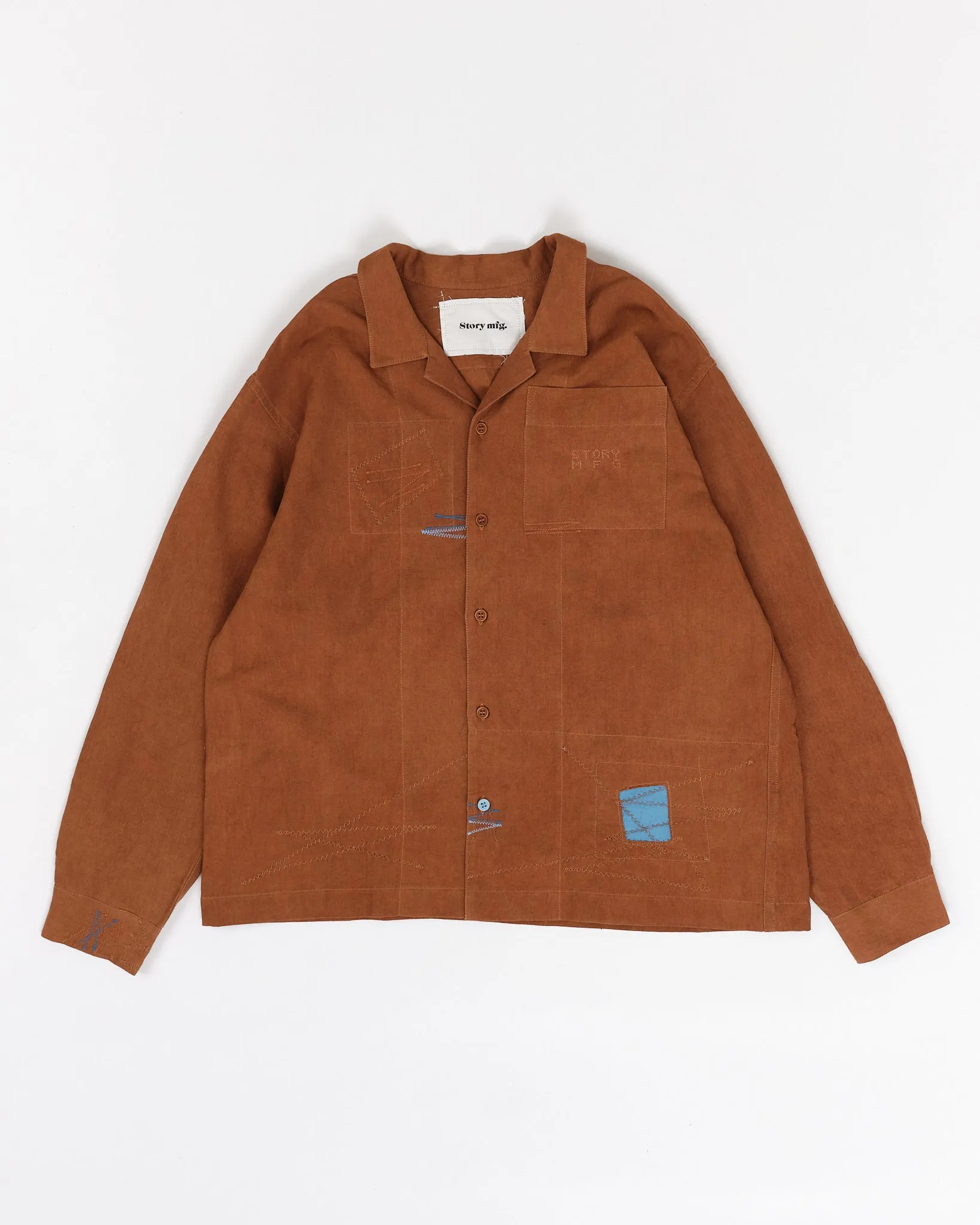 Greetings Shirt LS - Brown Zigzag sold by Story Mfg. product image thumbnail 3