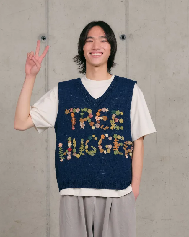 Party Knit Vest - Indigo Tree Hugger sold by Story Mfg.