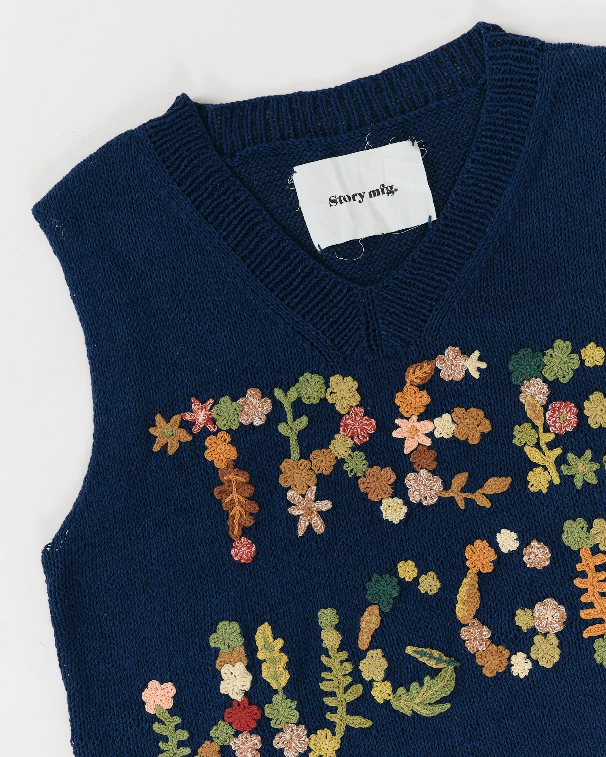 Party Knit Vest - Indigo Tree Hugger sold by Story Mfg. product image thumbnail 4