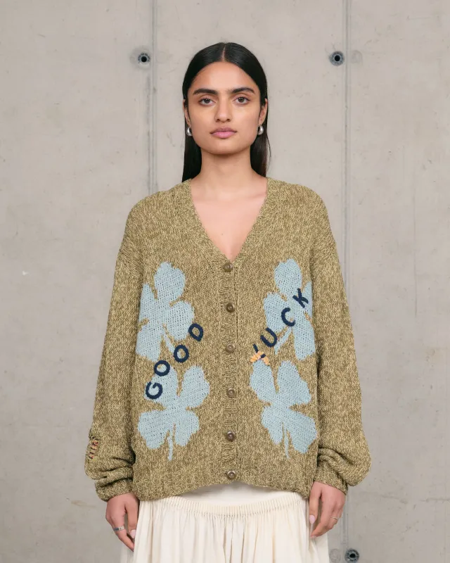 Twinsun Knit Cardigan - Twisted Olive Luck made by Story Mfg.