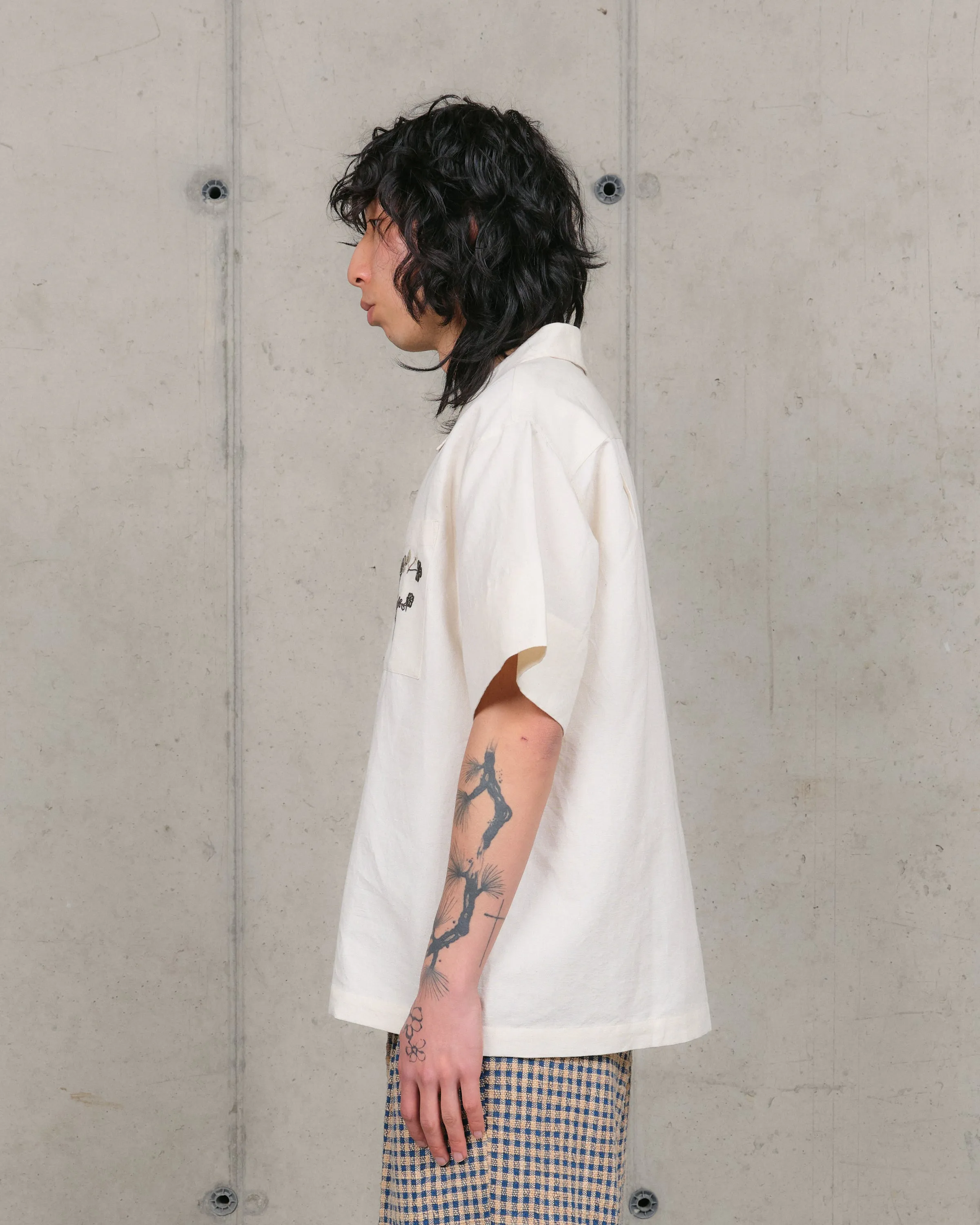 Greetings Shirt SS - Ecru Clover Embroidery sold by Story Mfg. product image thumbnail 5