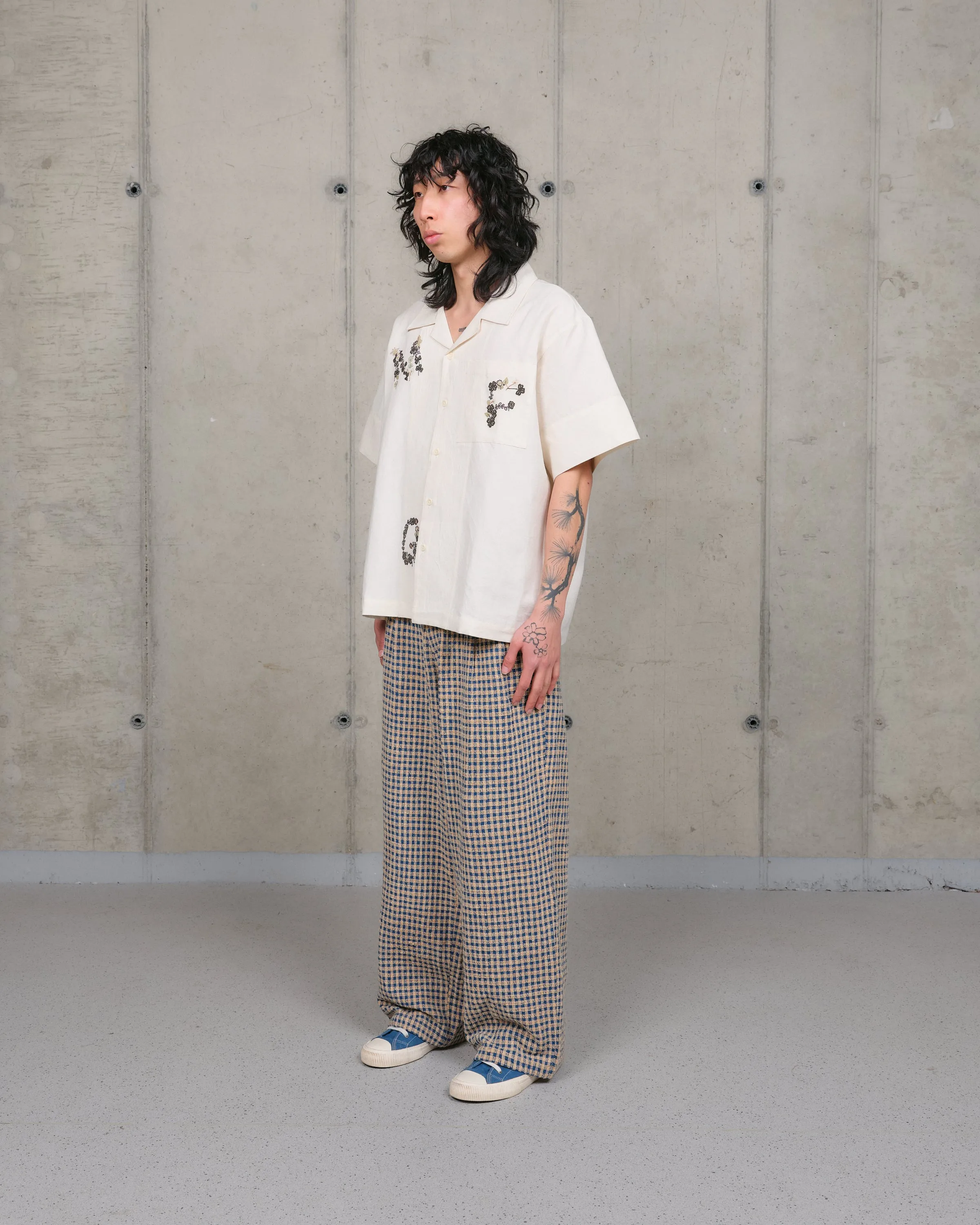 Greetings Shirt SS - Ecru Clover Embroidery sold by Story Mfg. product image thumbnail 3