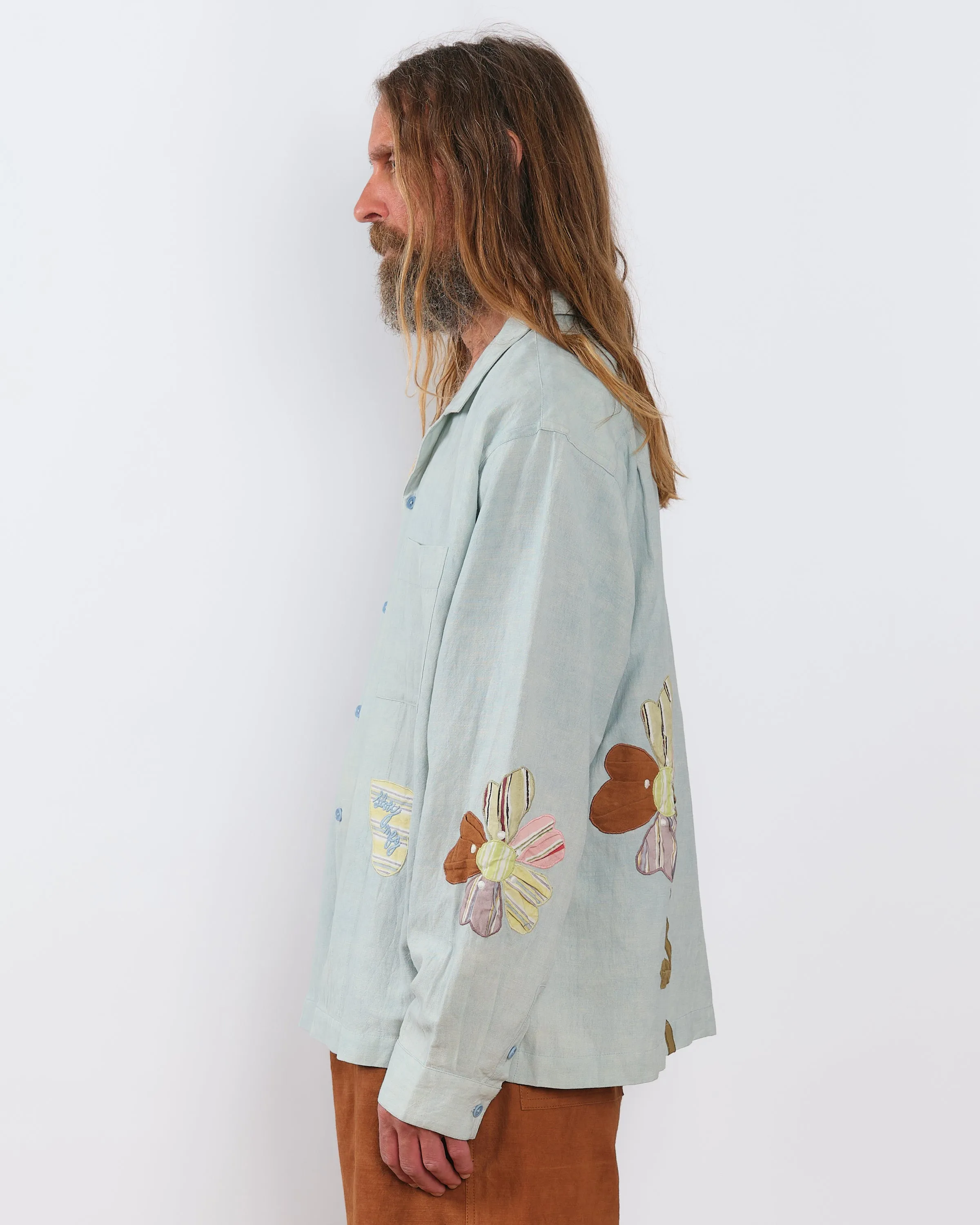 Greetings Shirt LS - Blue Pansy sold by Story Mfg. product image thumbnail 5