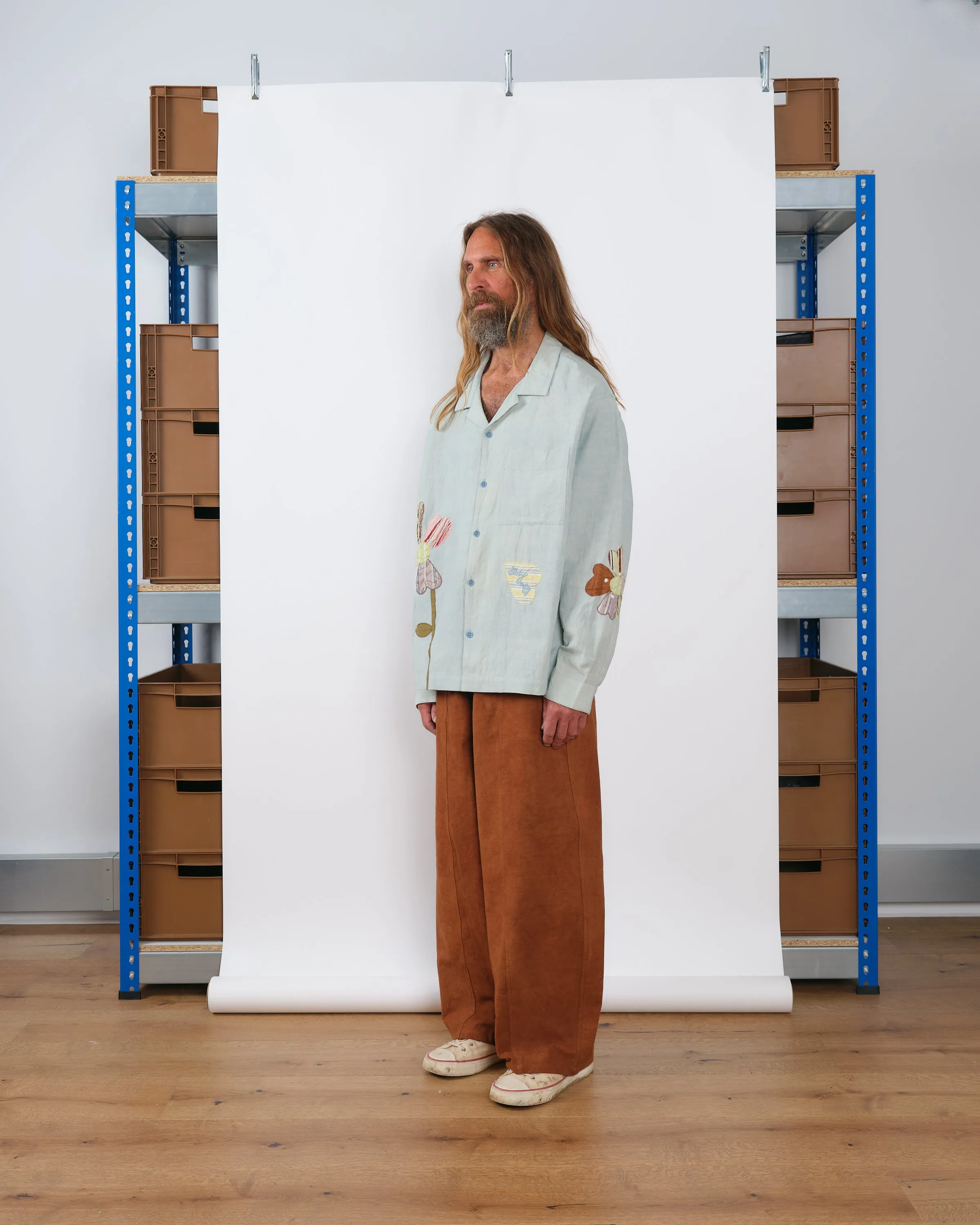 Greetings Shirt LS - Blue Pansy sold by Story Mfg. product image thumbnail 3