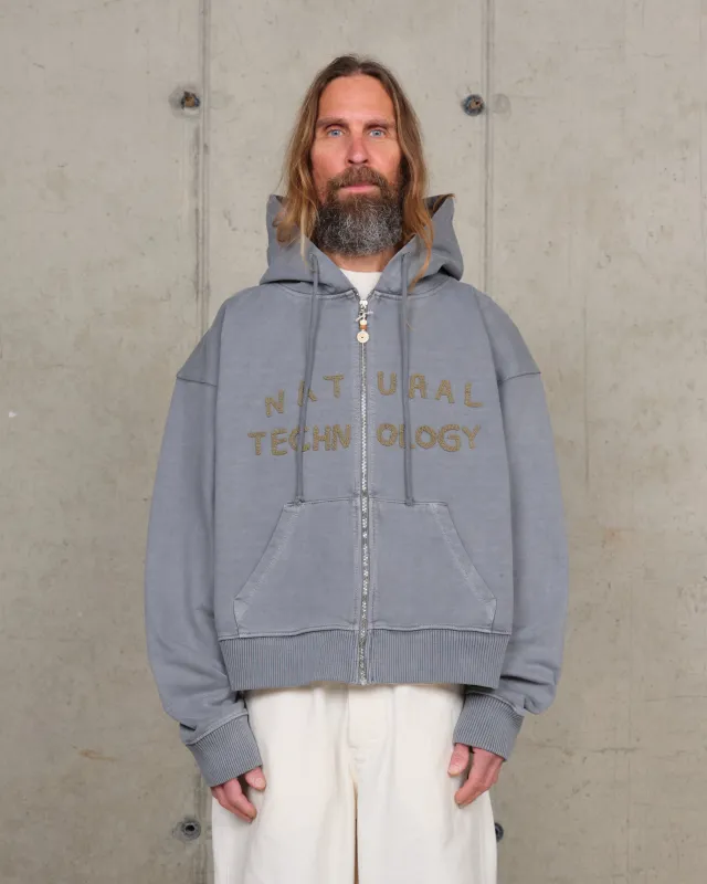 Geo Zip Hoodie - Washed Grey made by Story Mfg.