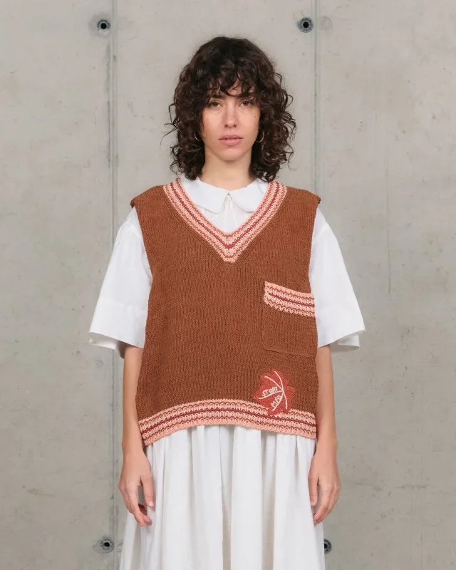 Bulb Knit Vest - Brown Leaf sold by Story Mfg.