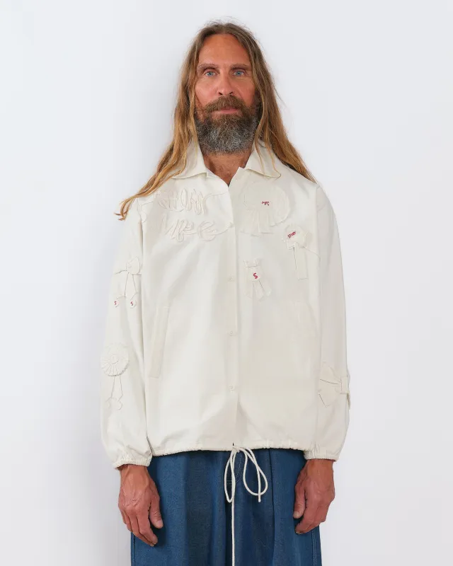 Varsity Jacket - Ecru Rosette sold by Story Mfg.