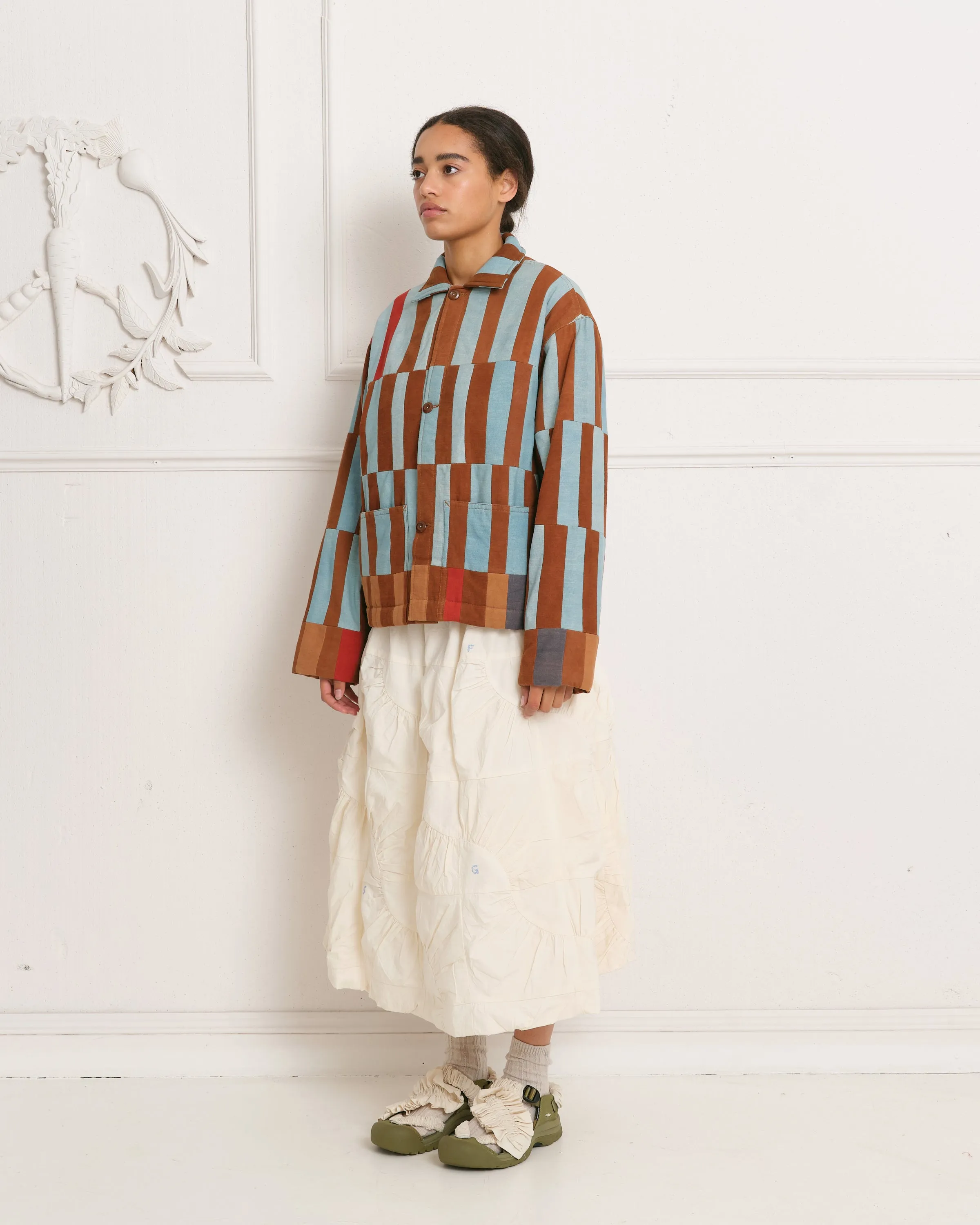 Short on Time Jacket - Indigo Stripe Patchwork sold by Story Mfg. product image thumbnail 3