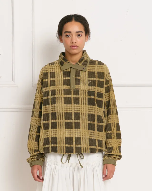 Polite Pullover - Olive Resist Check made by Story Mfg.