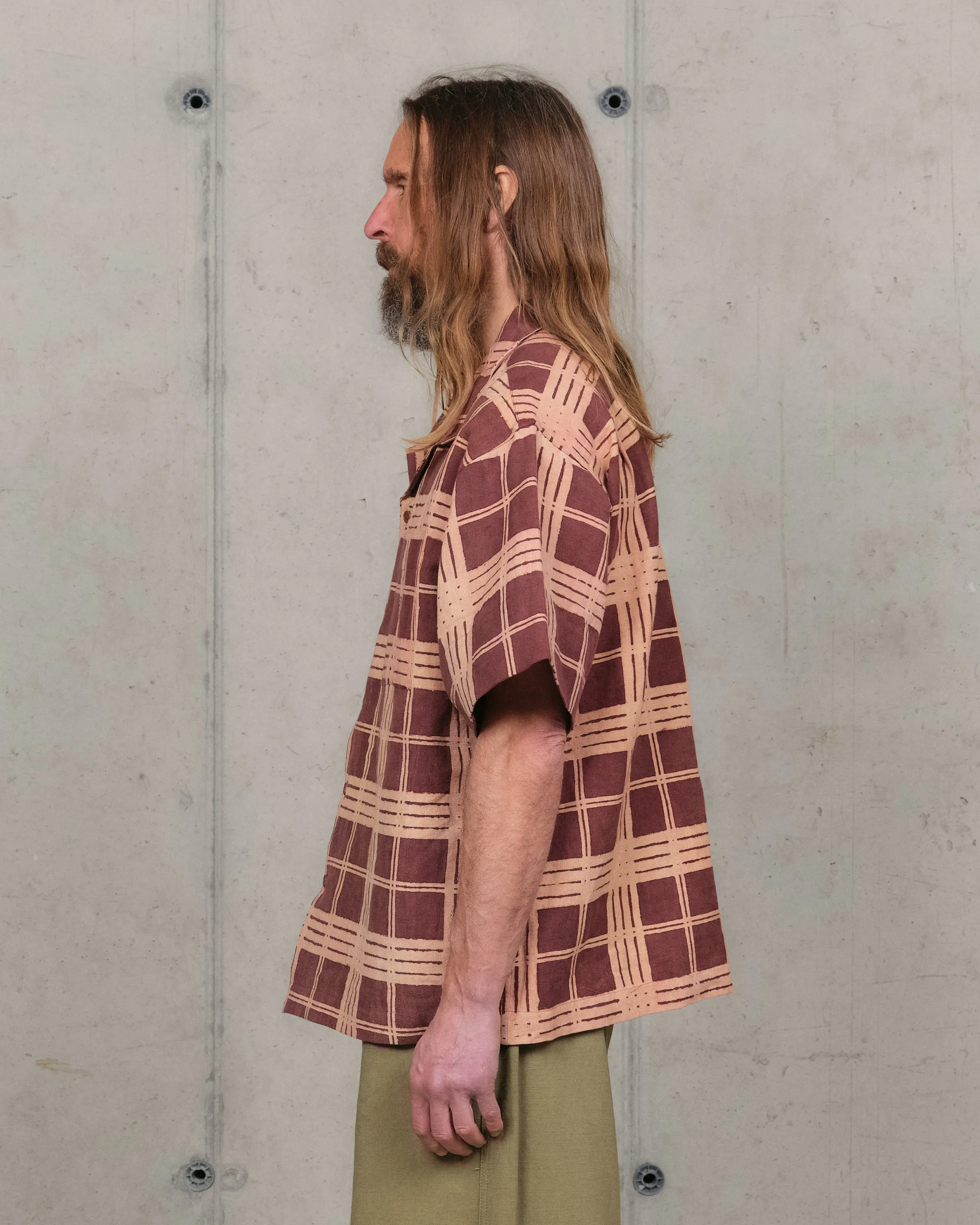 Greetings Shirt SS - Brown Resist Check sold by Story Mfg. product image thumbnail 5