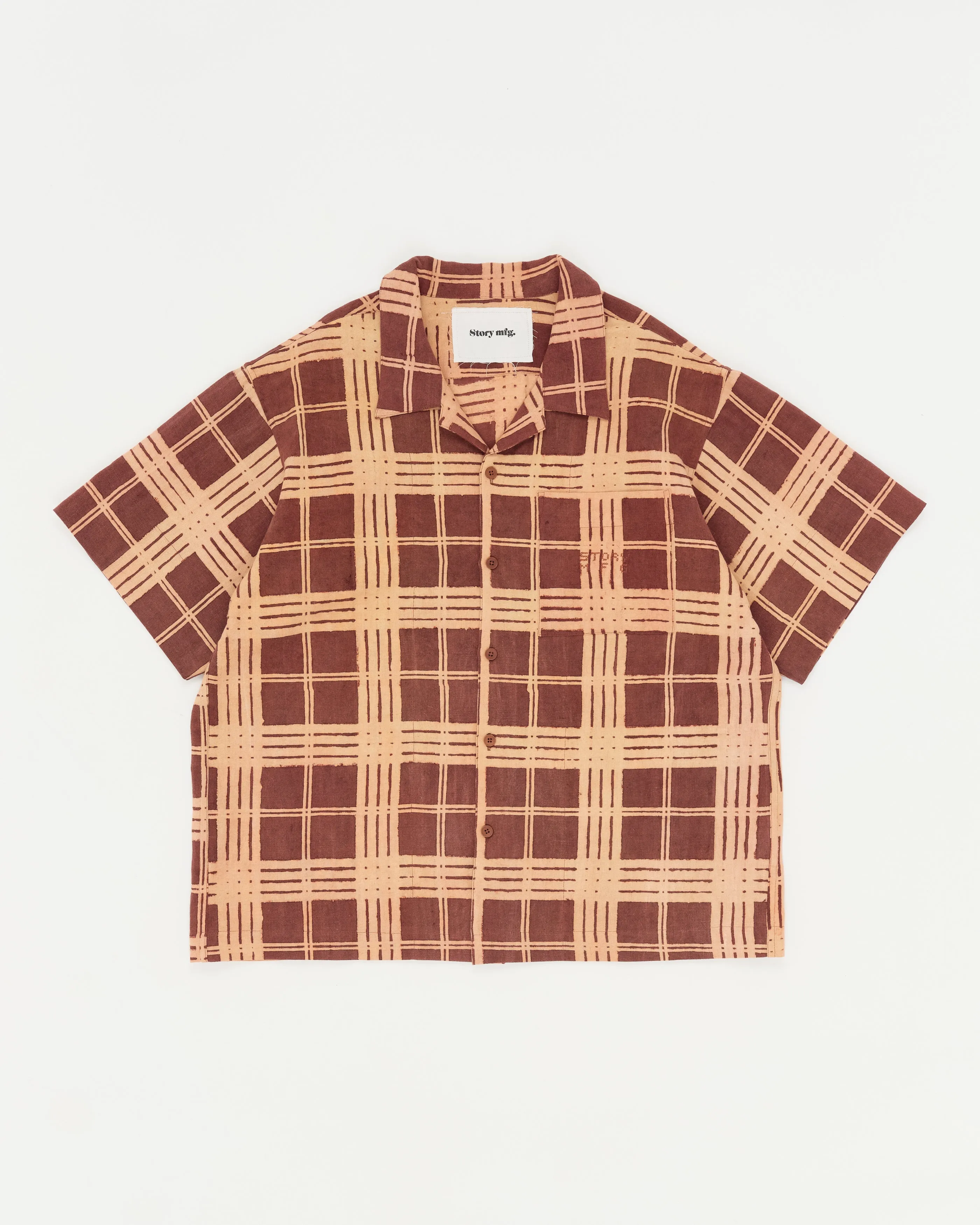 Greetings Shirt SS - Brown Resist Check sold by Story Mfg. product image thumbnail 2