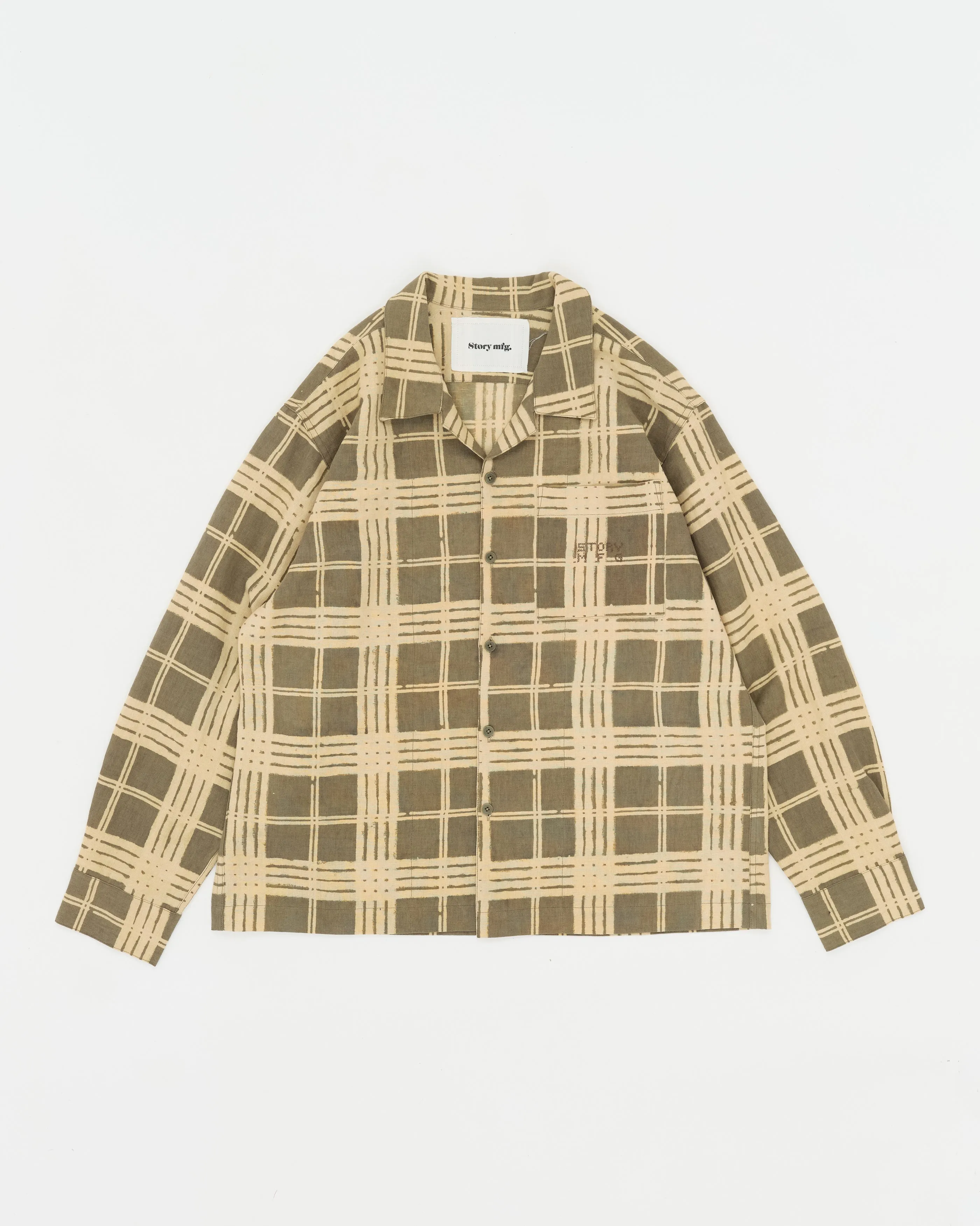 Greetings Shirt LS - Olive Resist Check sold by Story Mfg. product image thumbnail 2