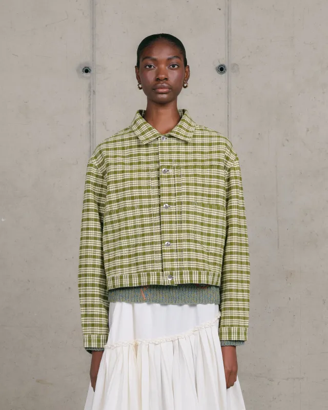 Sundae Jacket - Moss Check Handloom sold by Story Mfg.