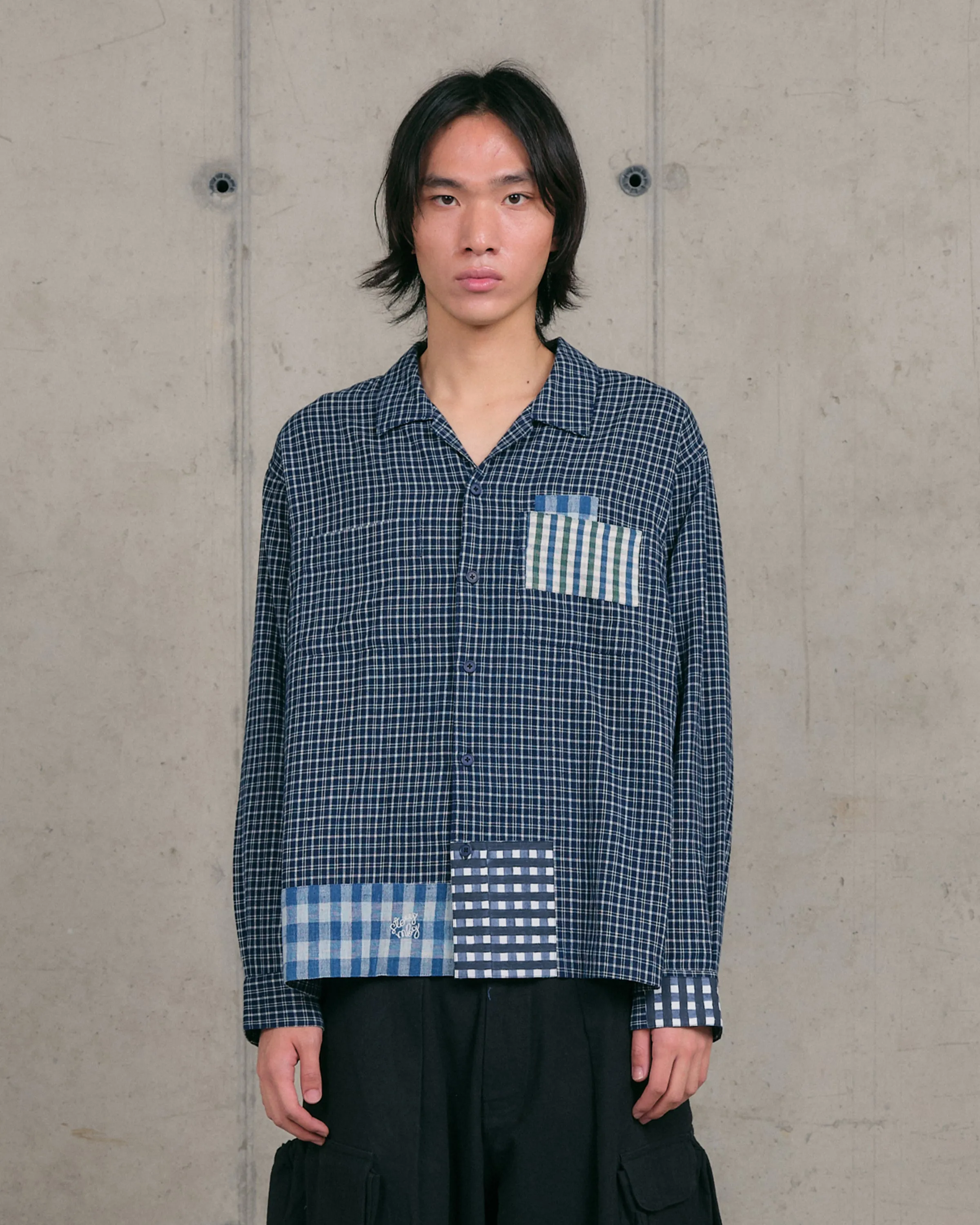 PA Shirt LS - Indigo Picnic Handloom sold by Story Mfg.