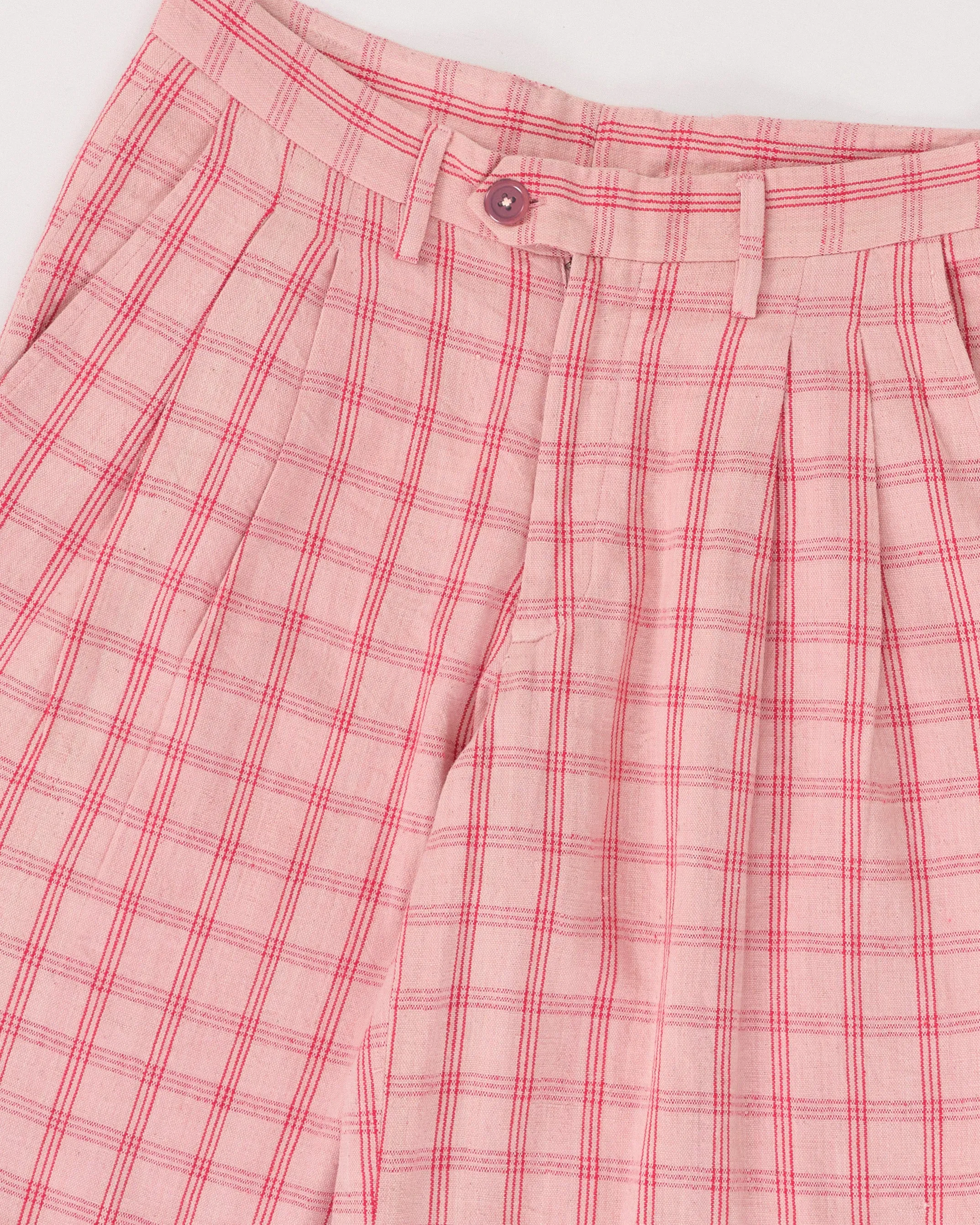 Fenn Trousers - Pink Check Handloom sold by Story Mfg. product image thumbnail 5