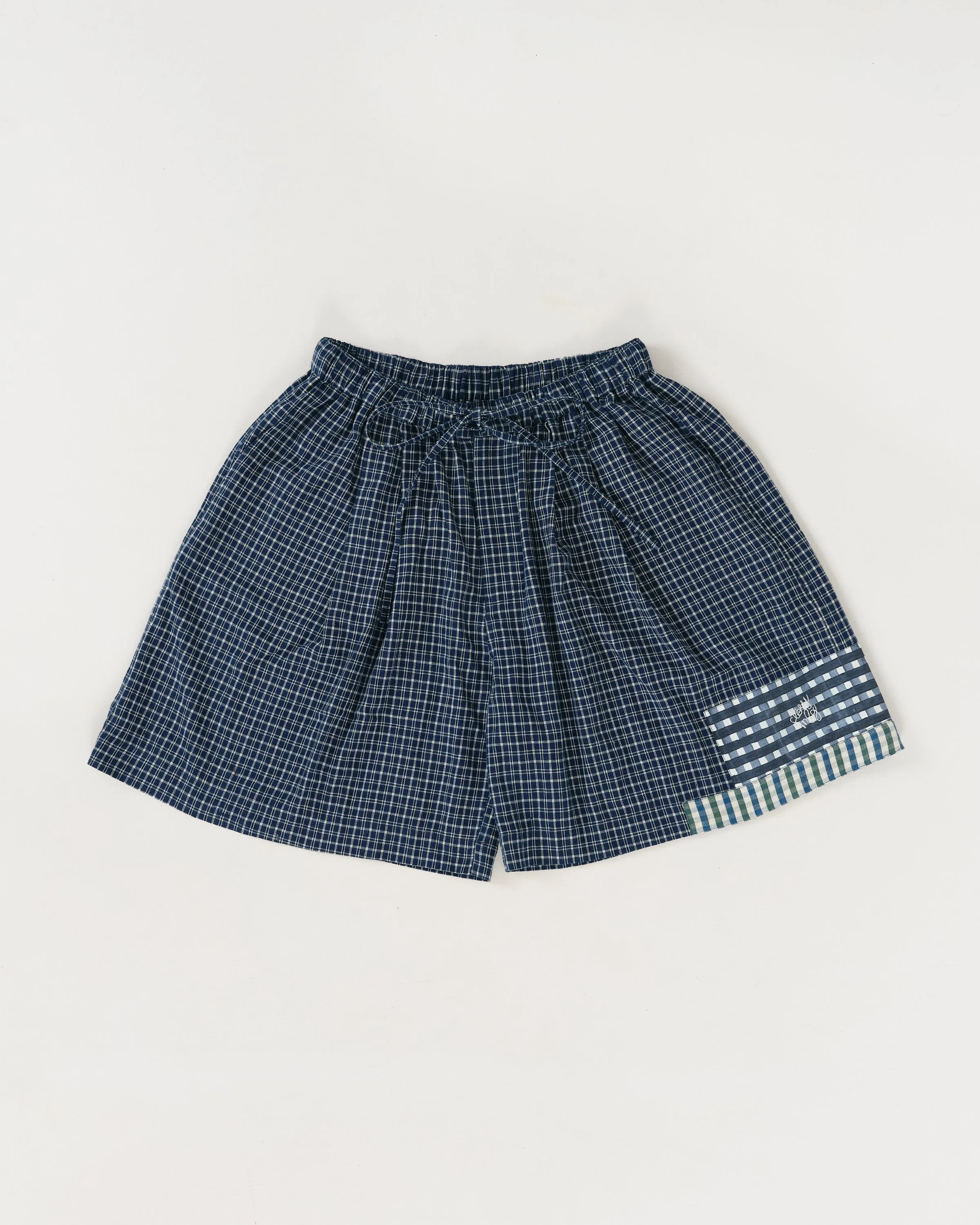 Bridge Shorts - Indigo Picnic Handloom sold by Story Mfg. product image thumbnail 2