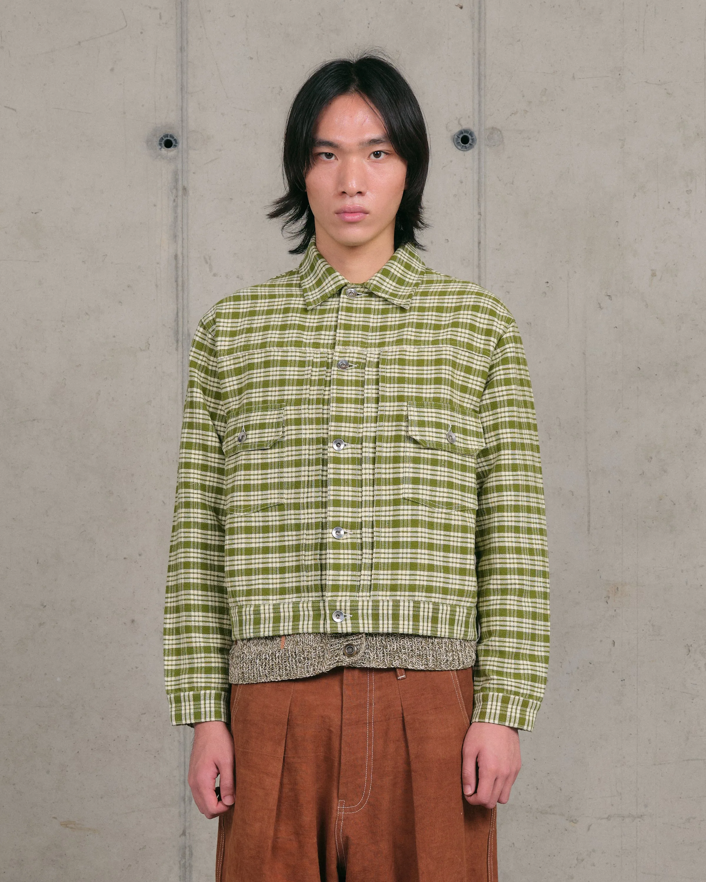 Tuesday Jacket - Moss Check Handloom sold by Story Mfg.