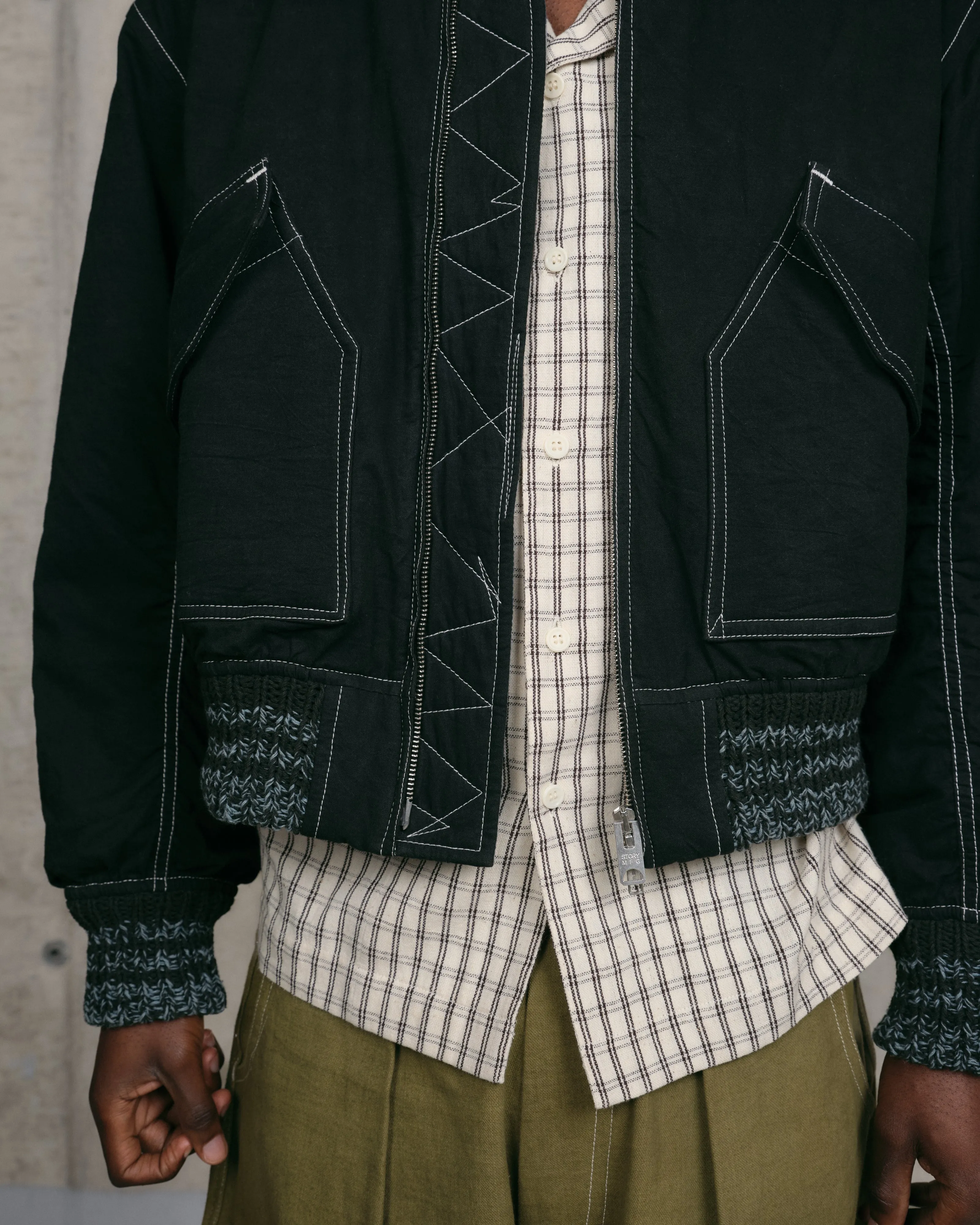 Grain Jacket - Black Wonky-Wear sold by Story Mfg. product image thumbnail 5
