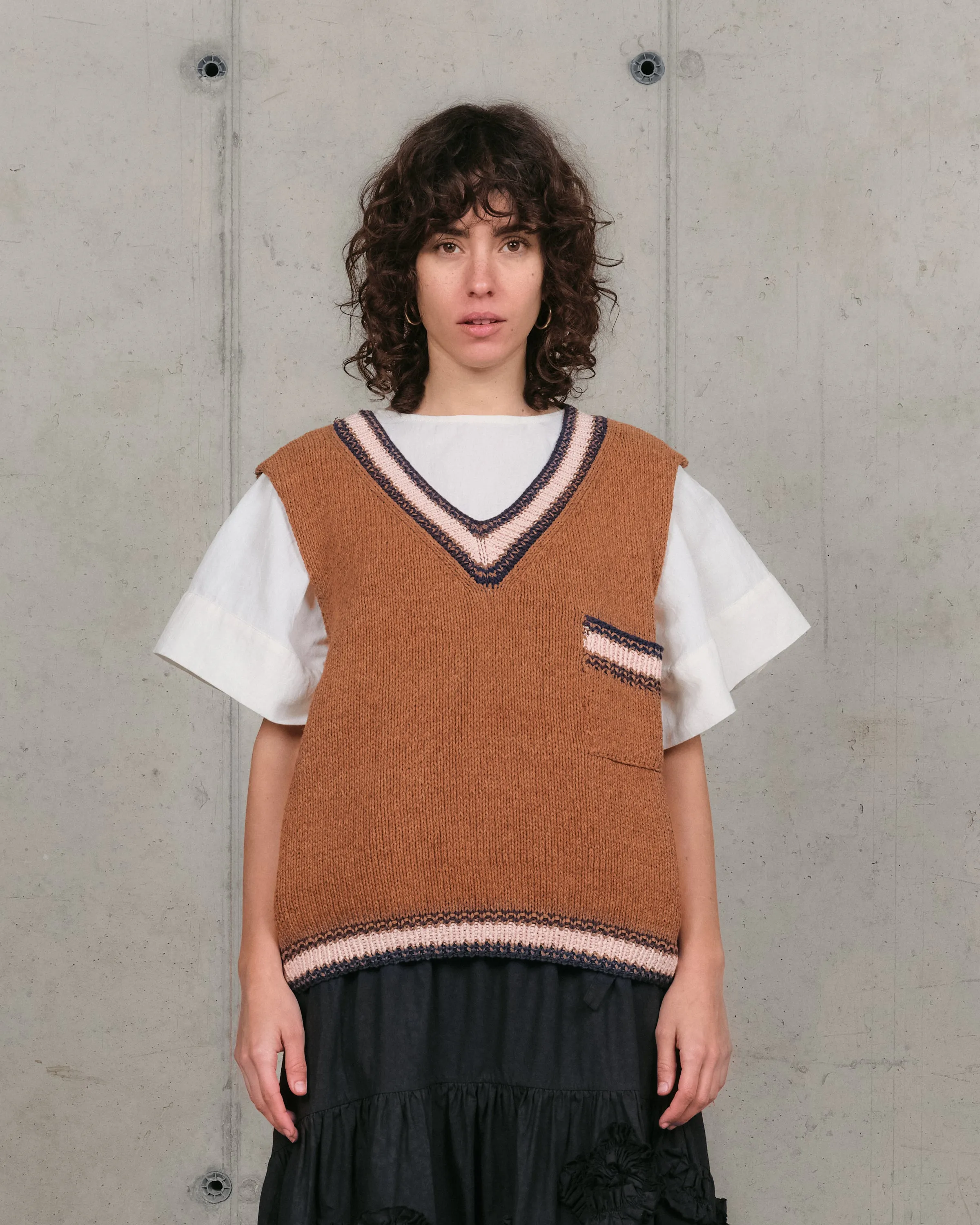 Bulb Knit Vest - Twisted Brown sold by Story Mfg.