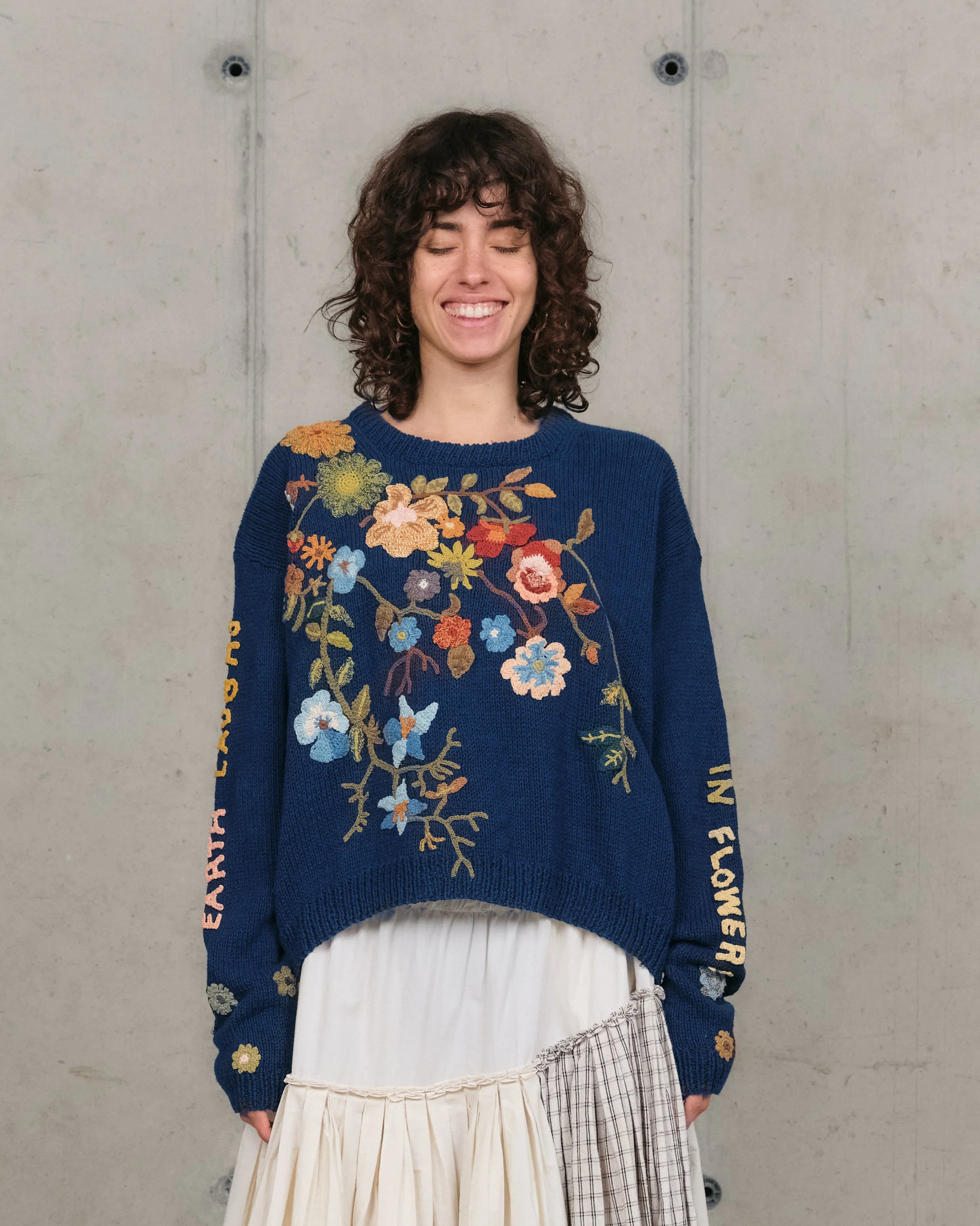Piper Knit Jumper - Indigo Earth Laughs sold by Story Mfg.