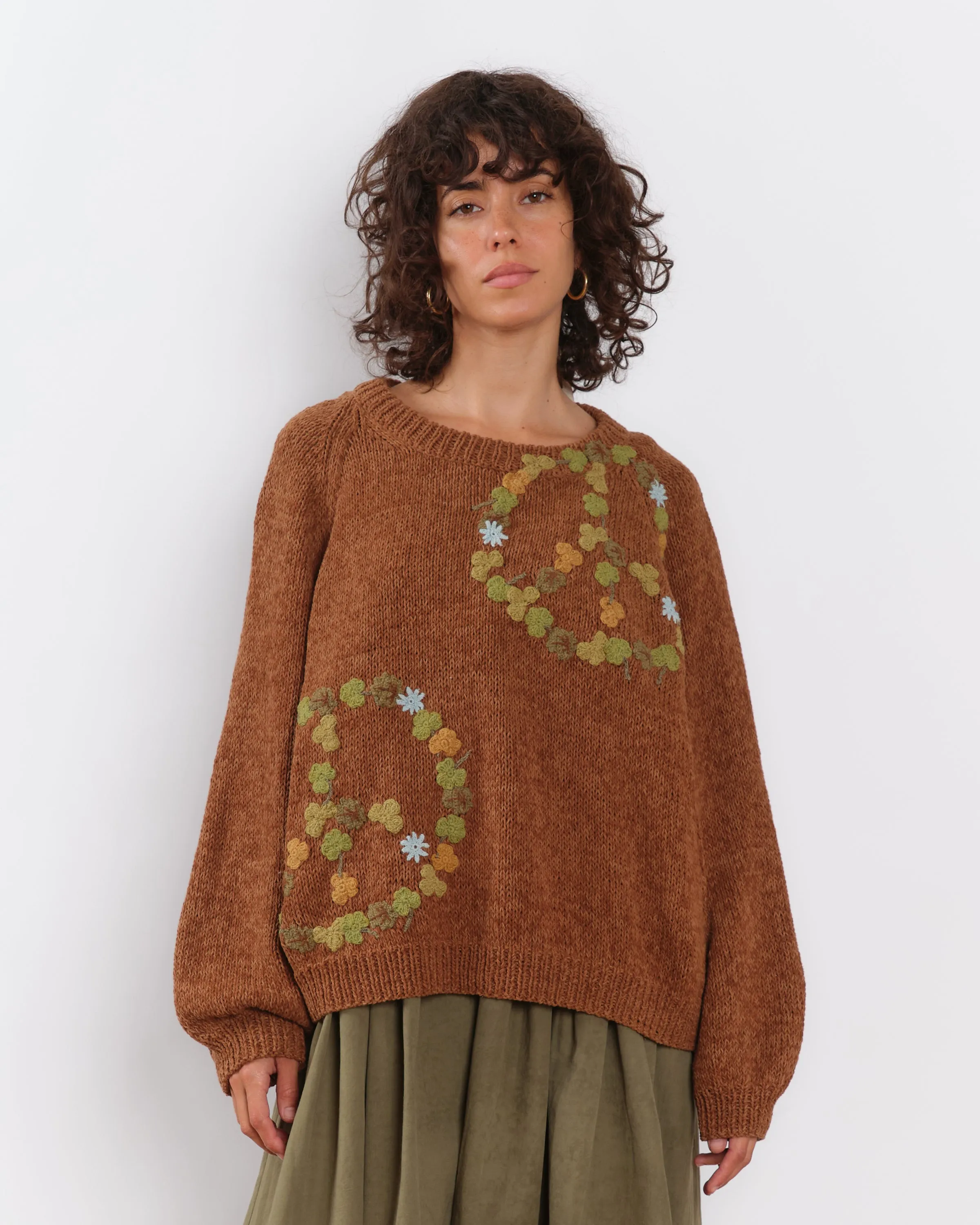 Bulb Knit Jumper - Brown Peace sold by Story Mfg.