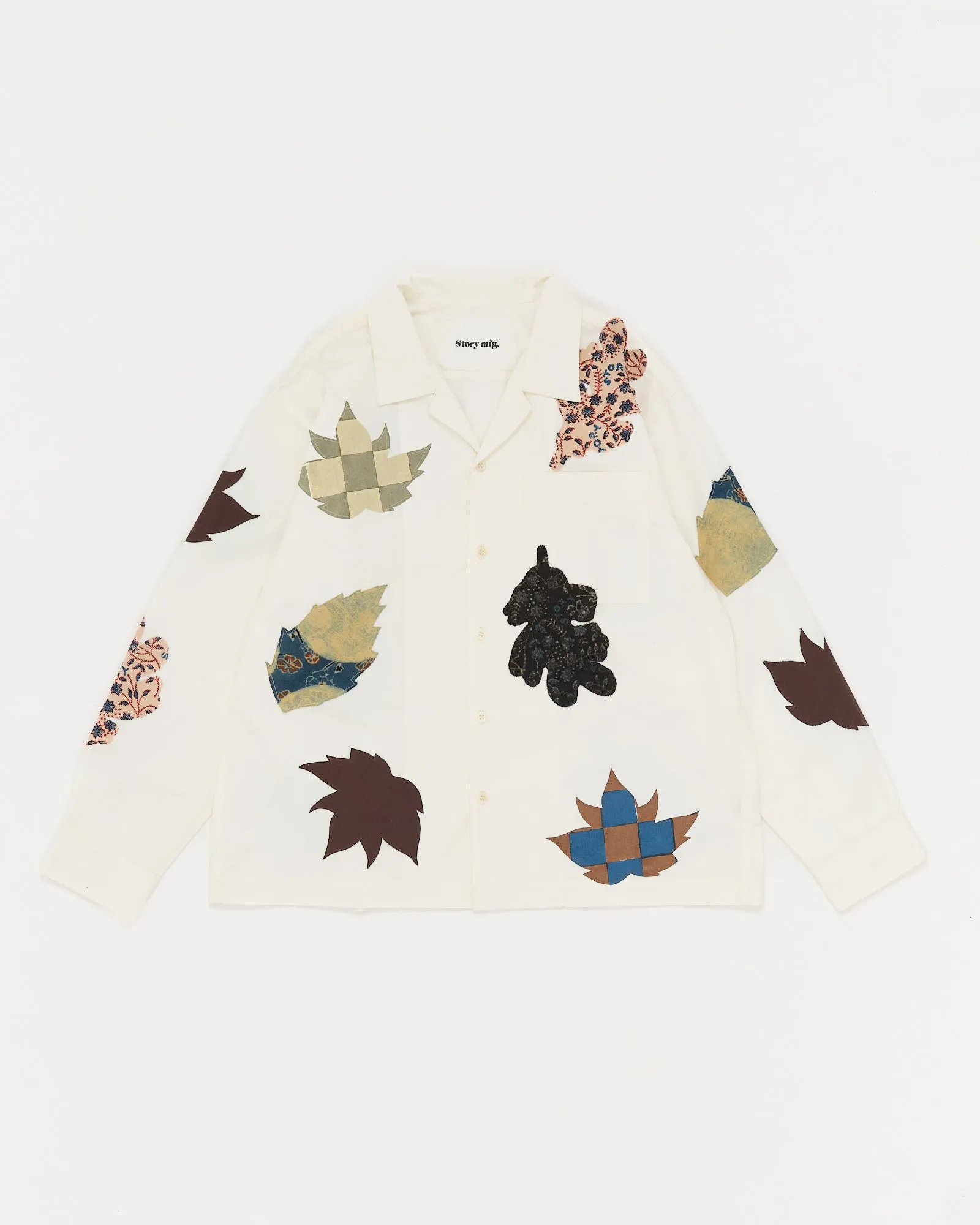 Greetings Shirt LS - Ecru Leaf Scatter sold by Story Mfg. product image thumbnail 2