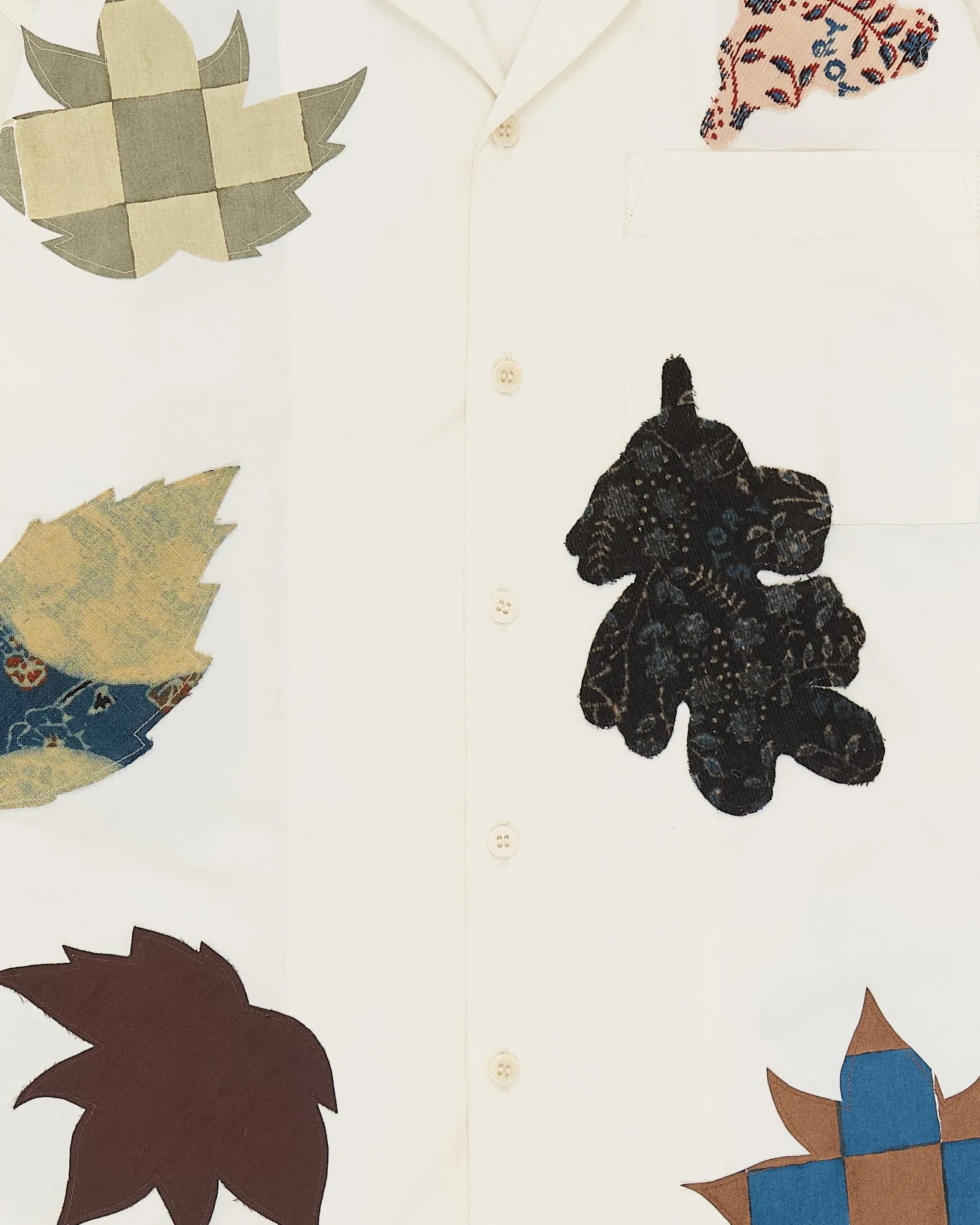 Greetings Shirt LS - Ecru Leaf Scatter sold by Story Mfg. product image thumbnail 5