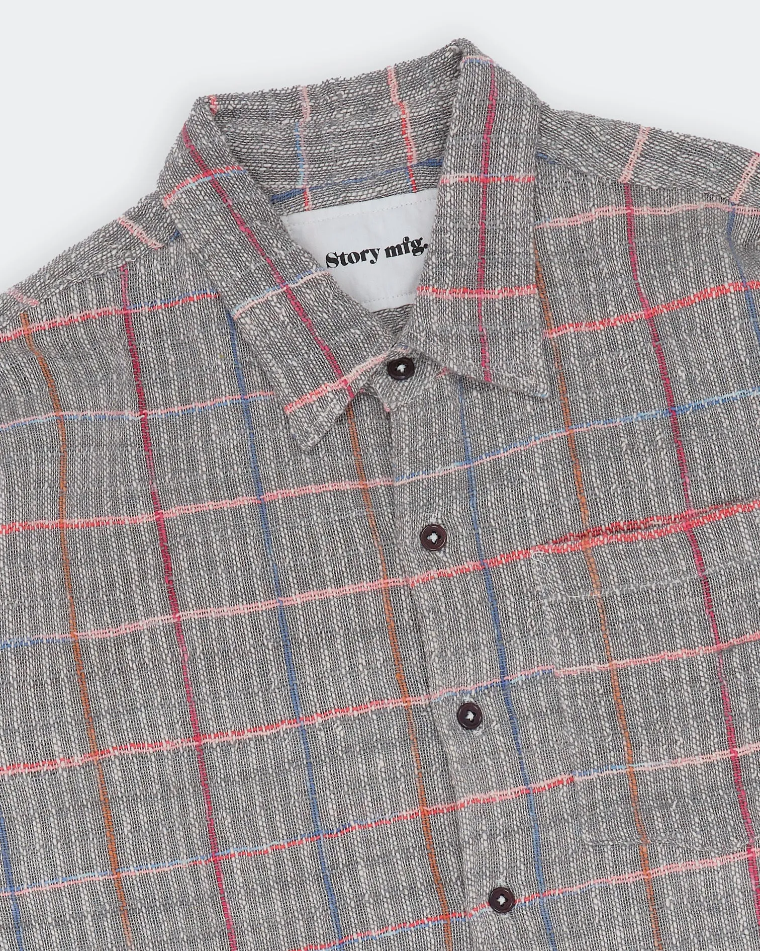 Plane Shirt - Grey Check Handloom sold by Story Mfg. product image thumbnail 5