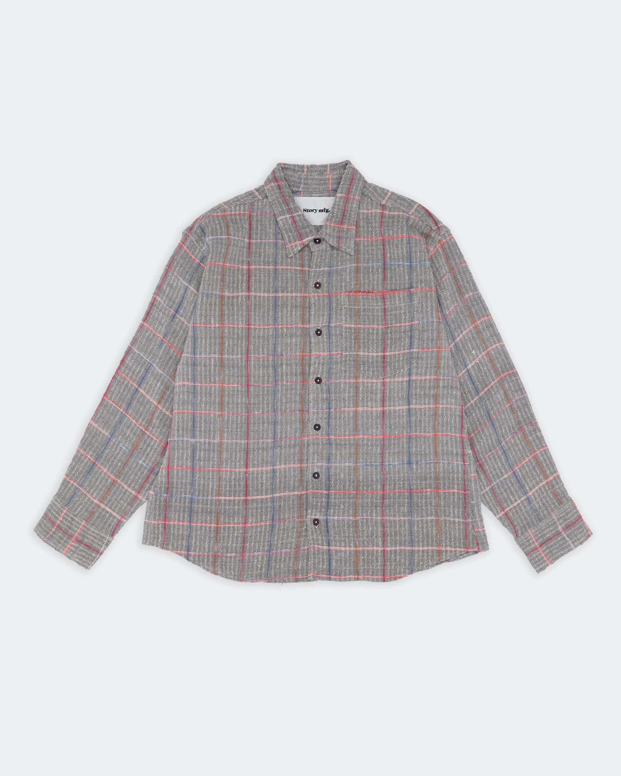 Plane Shirt - Grey Check Handloom sold by Story Mfg. product image thumbnail 3